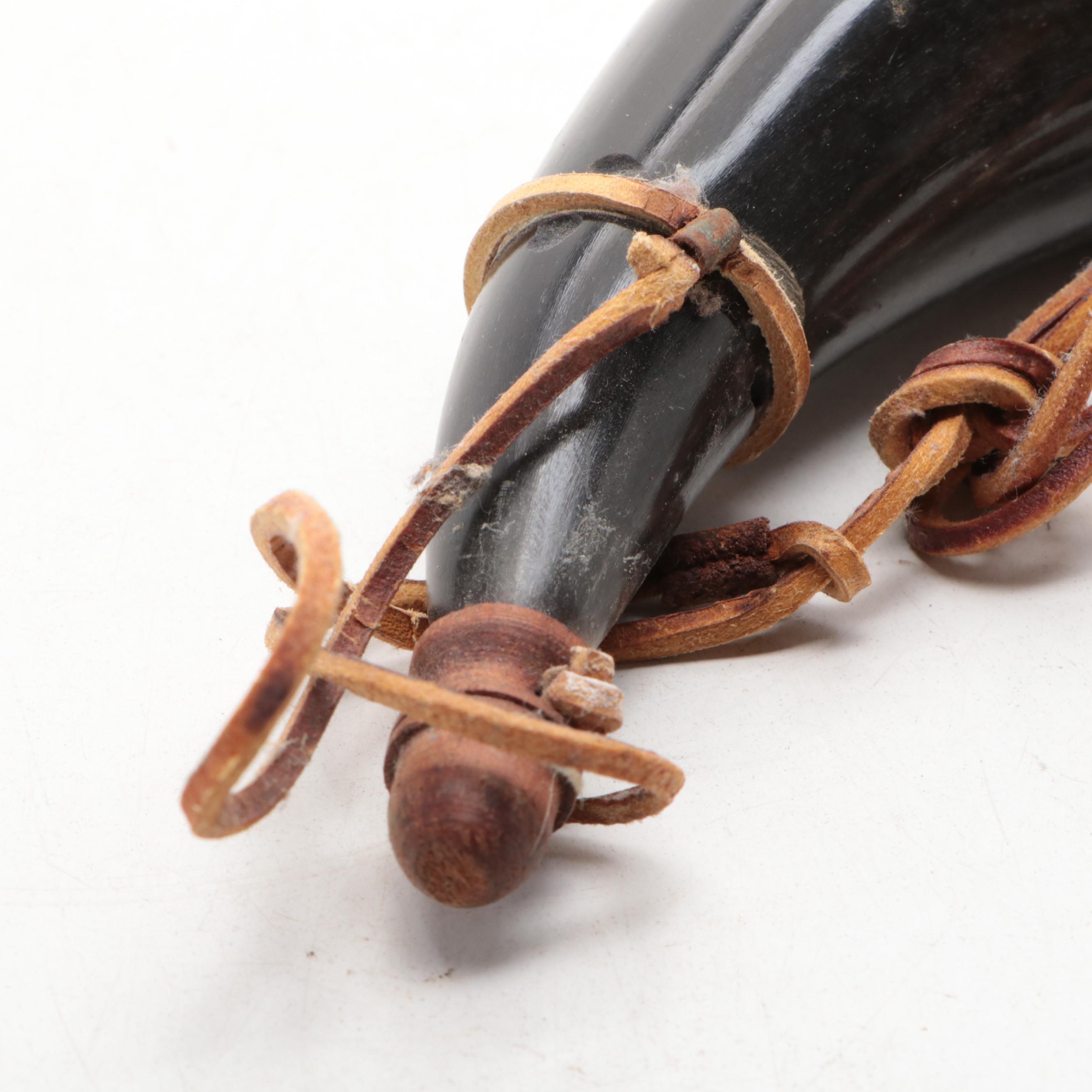 Powder Horn with Finished Wood Lid and Stopper