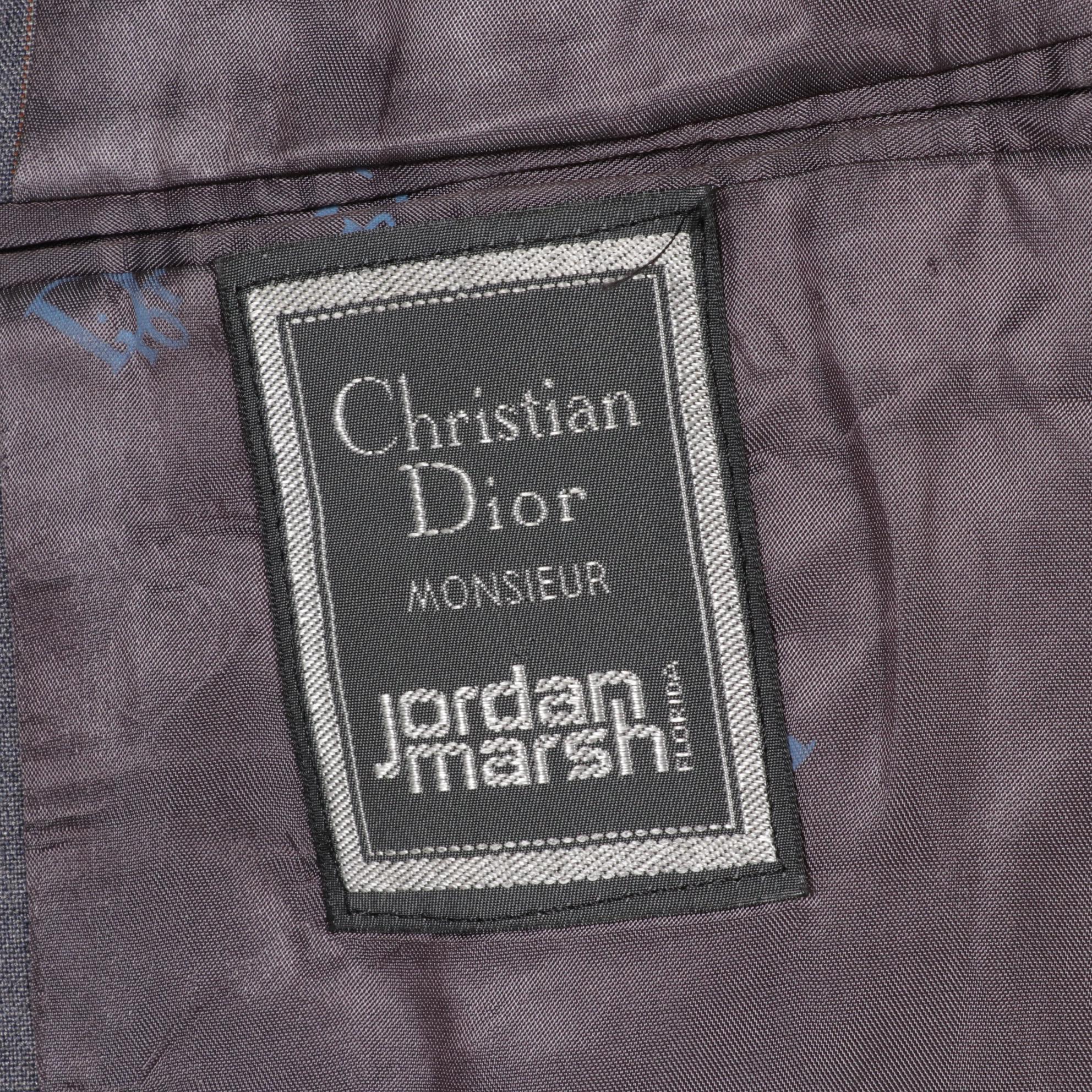 Christian Dior "Monsieur" Men's Gray Wool Pinstripe Suit and Silk Tie