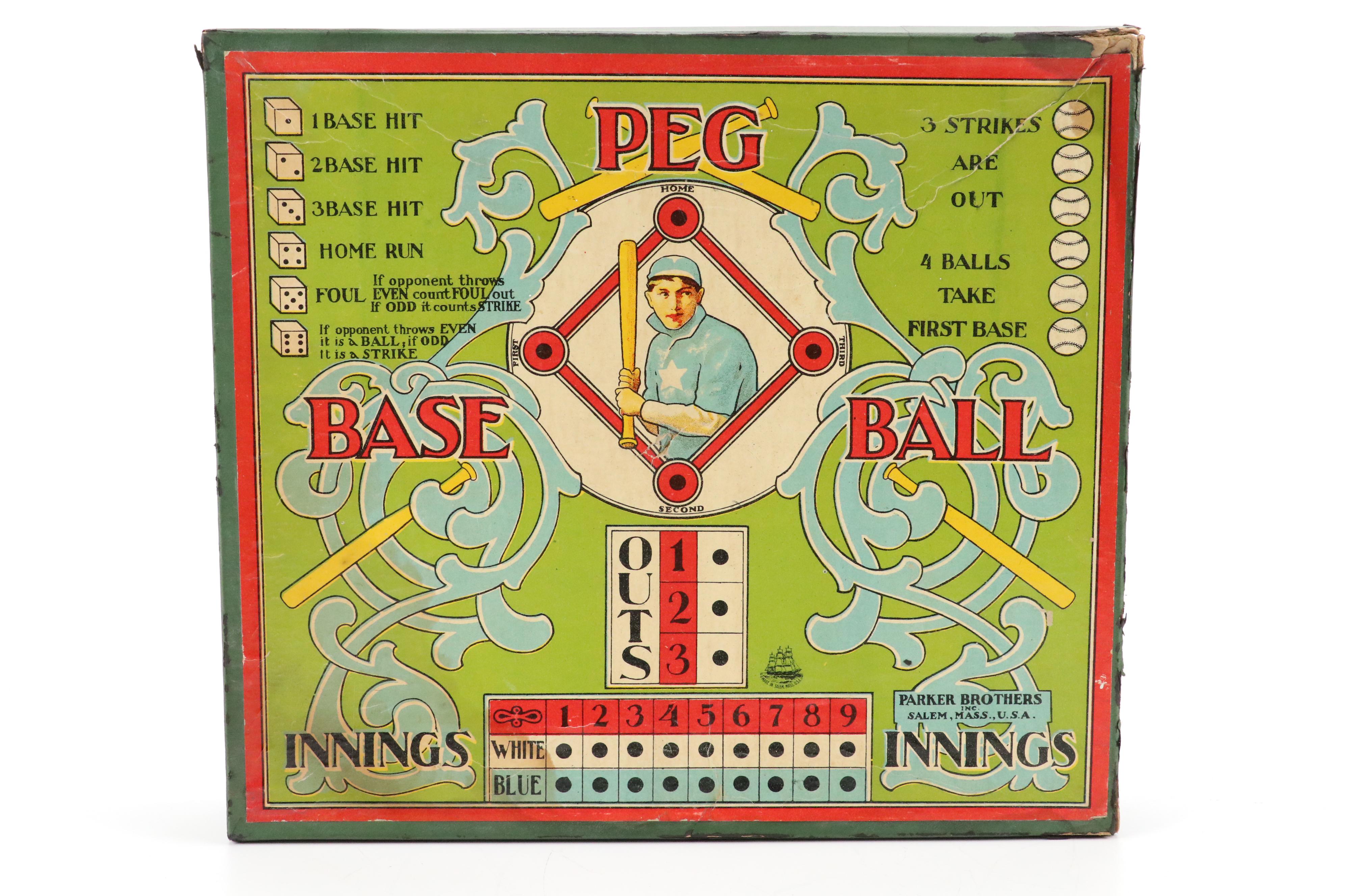 Tudor Electric Major League Baseball Game with Parker Brothers Peg Baseball Game