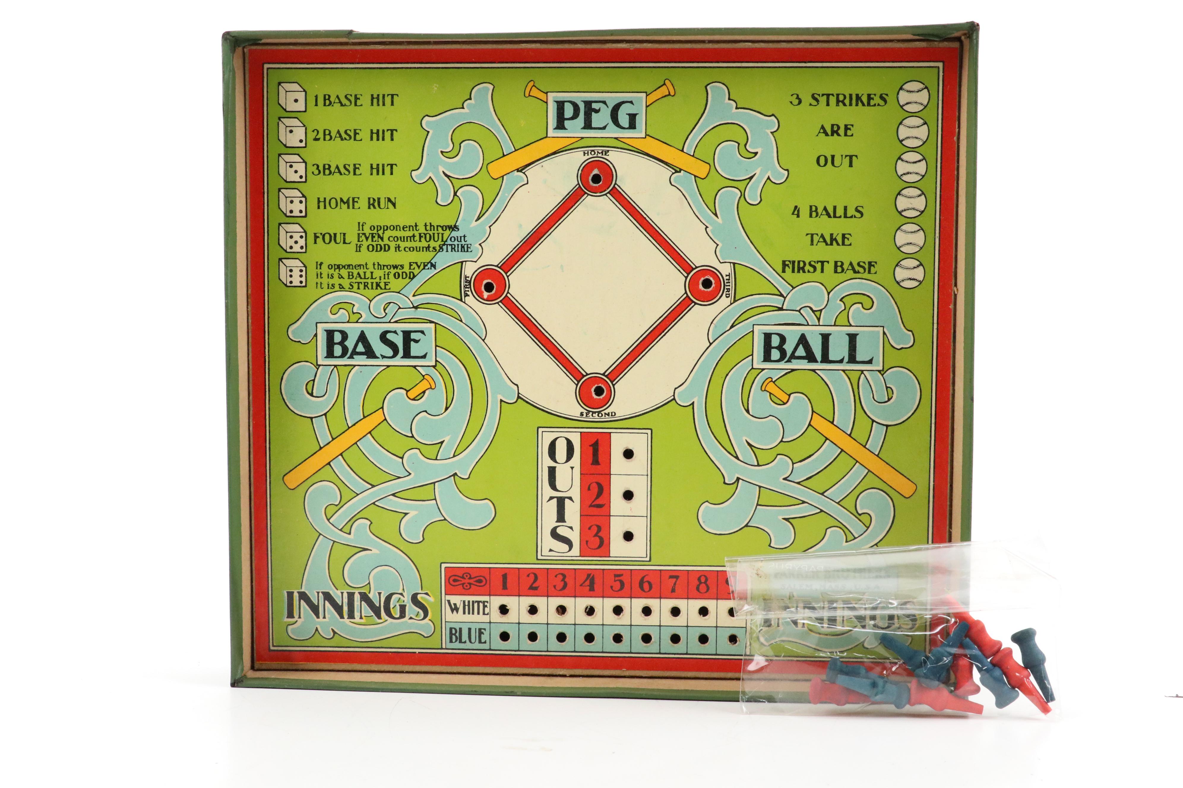 Tudor Electric Major League Baseball Game with Parker Brothers Peg Baseball Game
