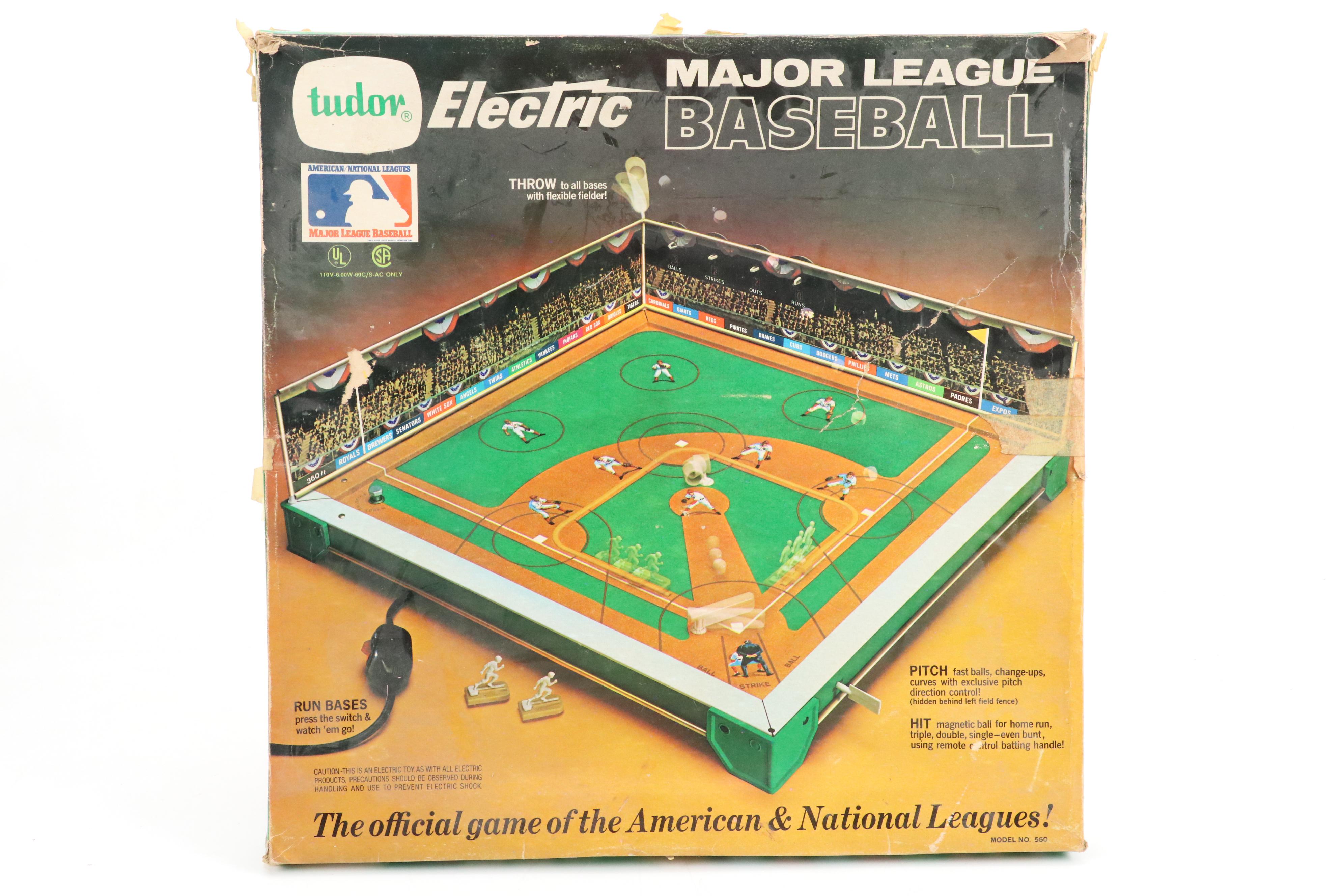 Tudor Electric Major League Baseball Game with Parker Brothers Peg Baseball Game