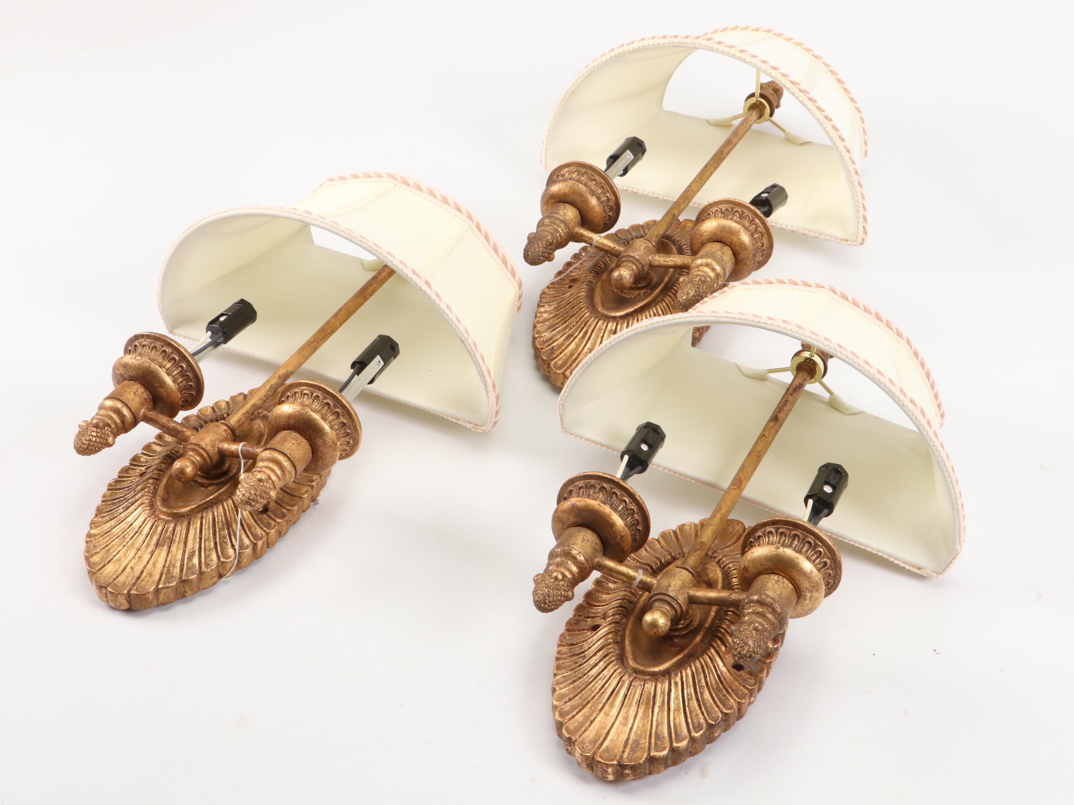 Murray Feiss Empire Style Double-Arm Wall Candle Sconce Lights with Shades