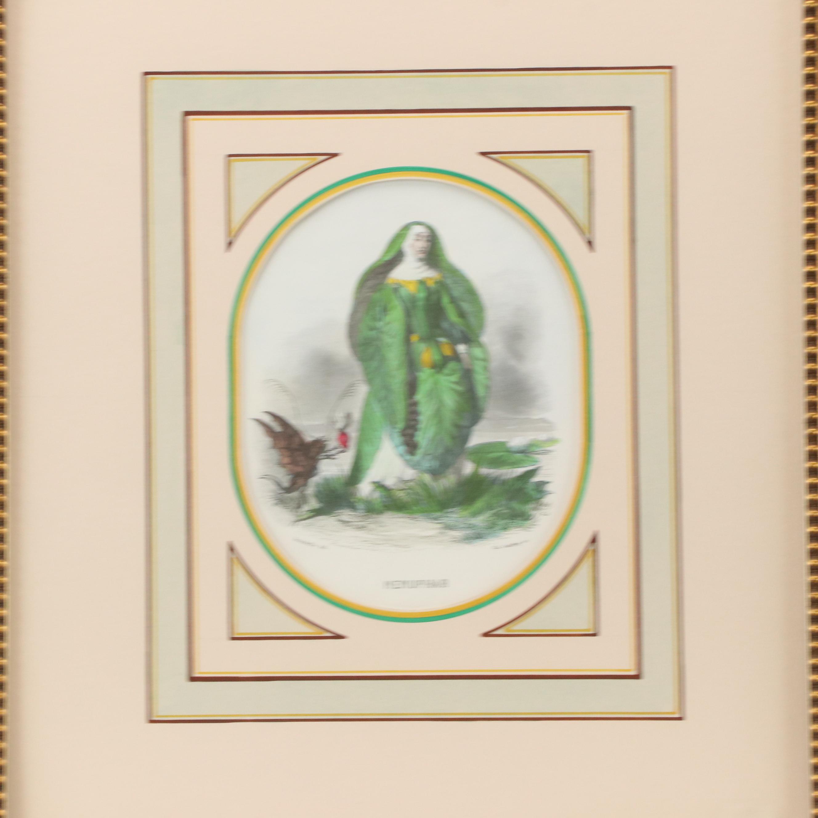 Hand-Colored Offset Lithographs After J. J. Grandville Including "Camelia"