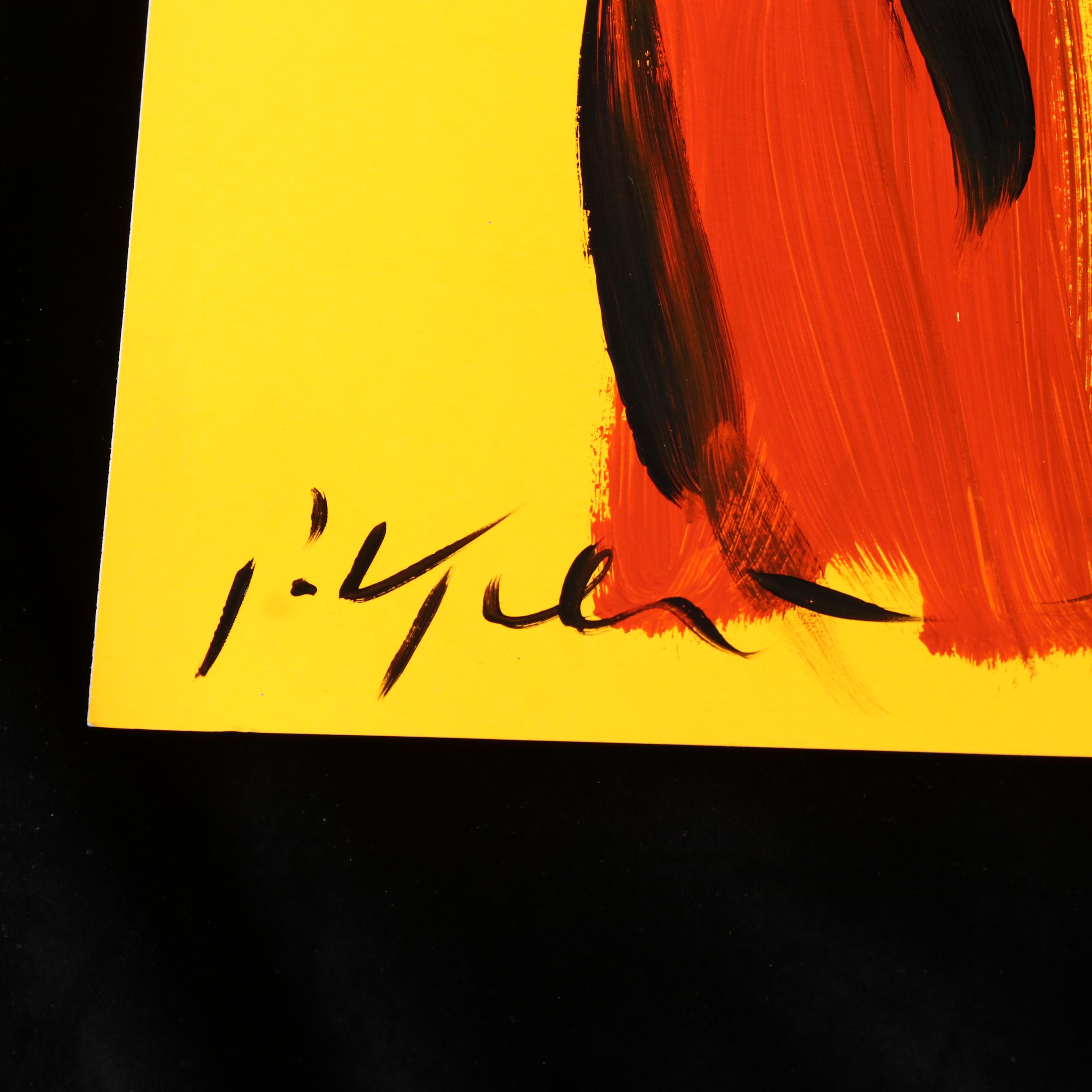 Peter Keil Abstract Acrylic Portrait Painting, Late 20th Century