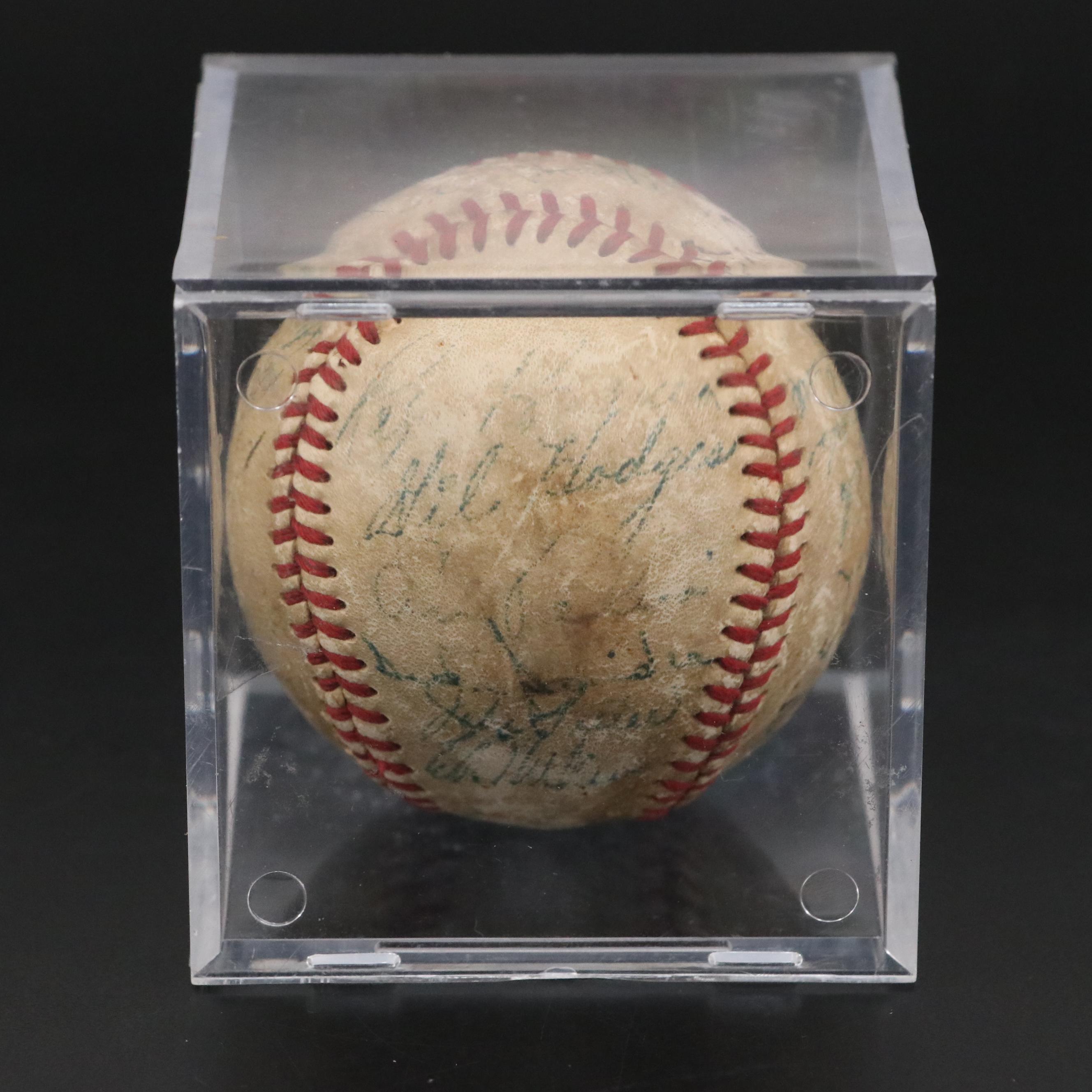1950 Brooklyn Dodgers Team Signed Baseball Featuring Roy Campanella and More