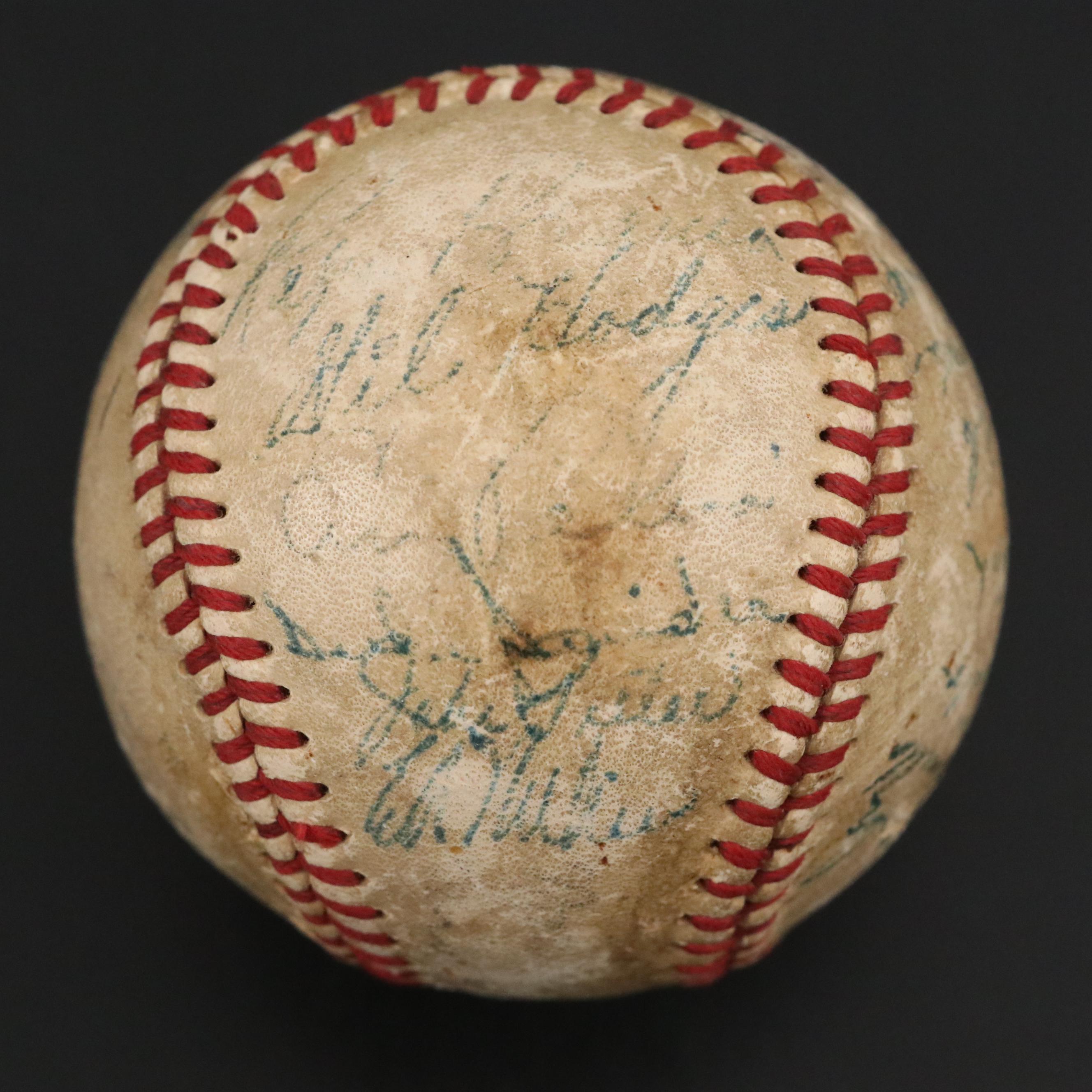 1950 Brooklyn Dodgers Team Signed Baseball Featuring Roy Campanella and More
