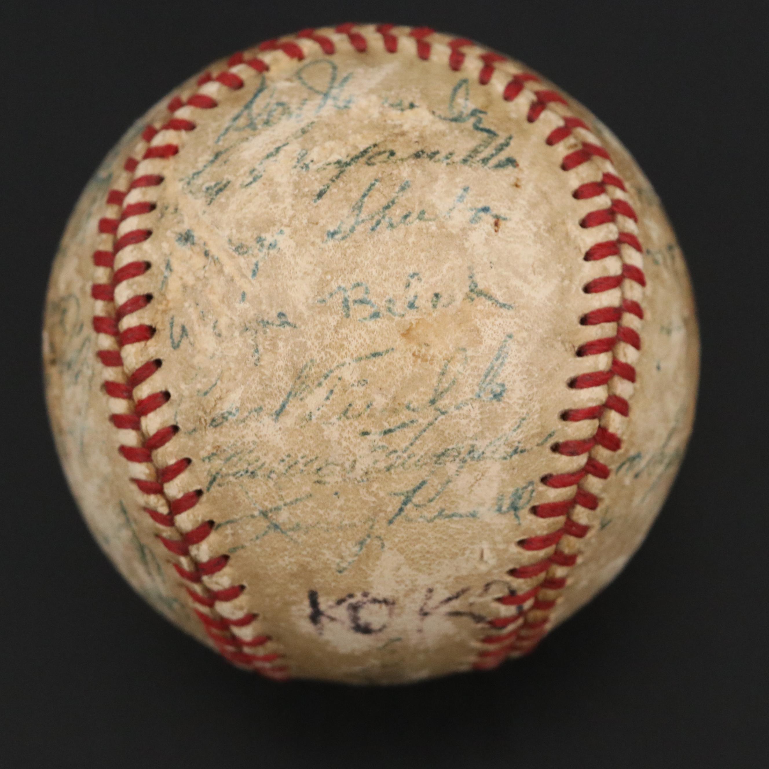 1950 Brooklyn Dodgers Team Signed Baseball Featuring Roy Campanella and More