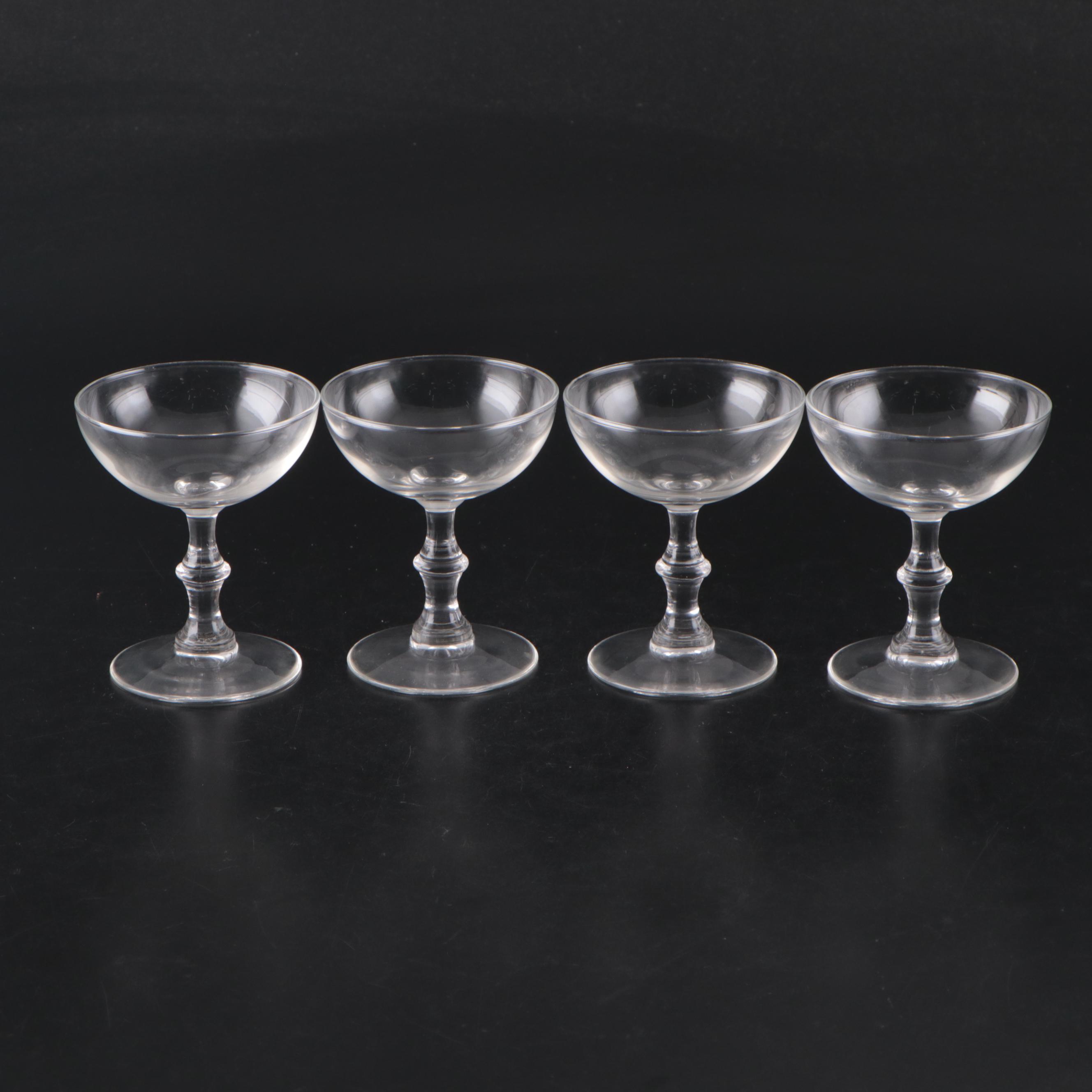 Wafer Stem Glass Cocktail Glasses and Champagne Coupes with More