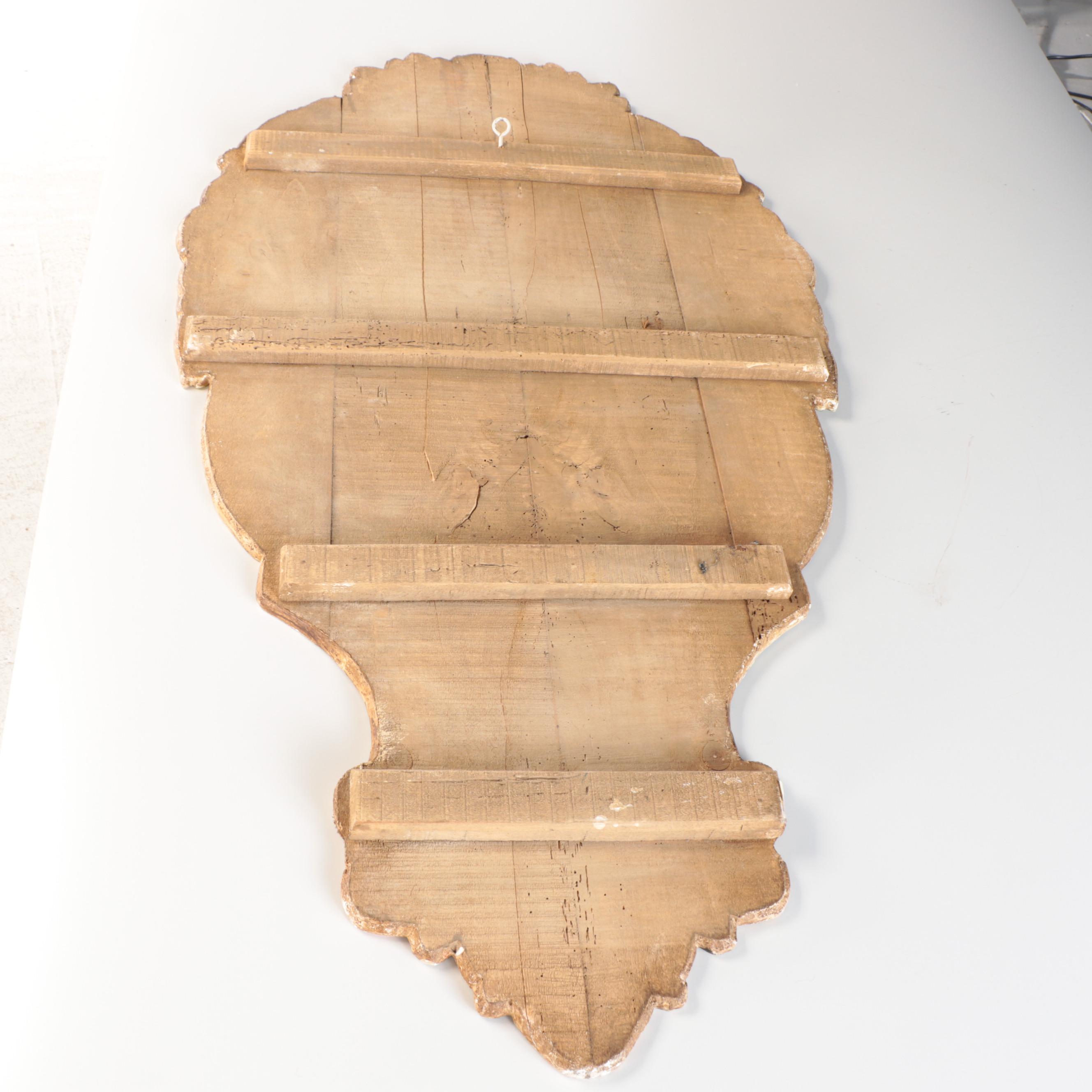 Oil Painting on Cut Out Wood Panel of Parrots in Fruit Tree Topiary