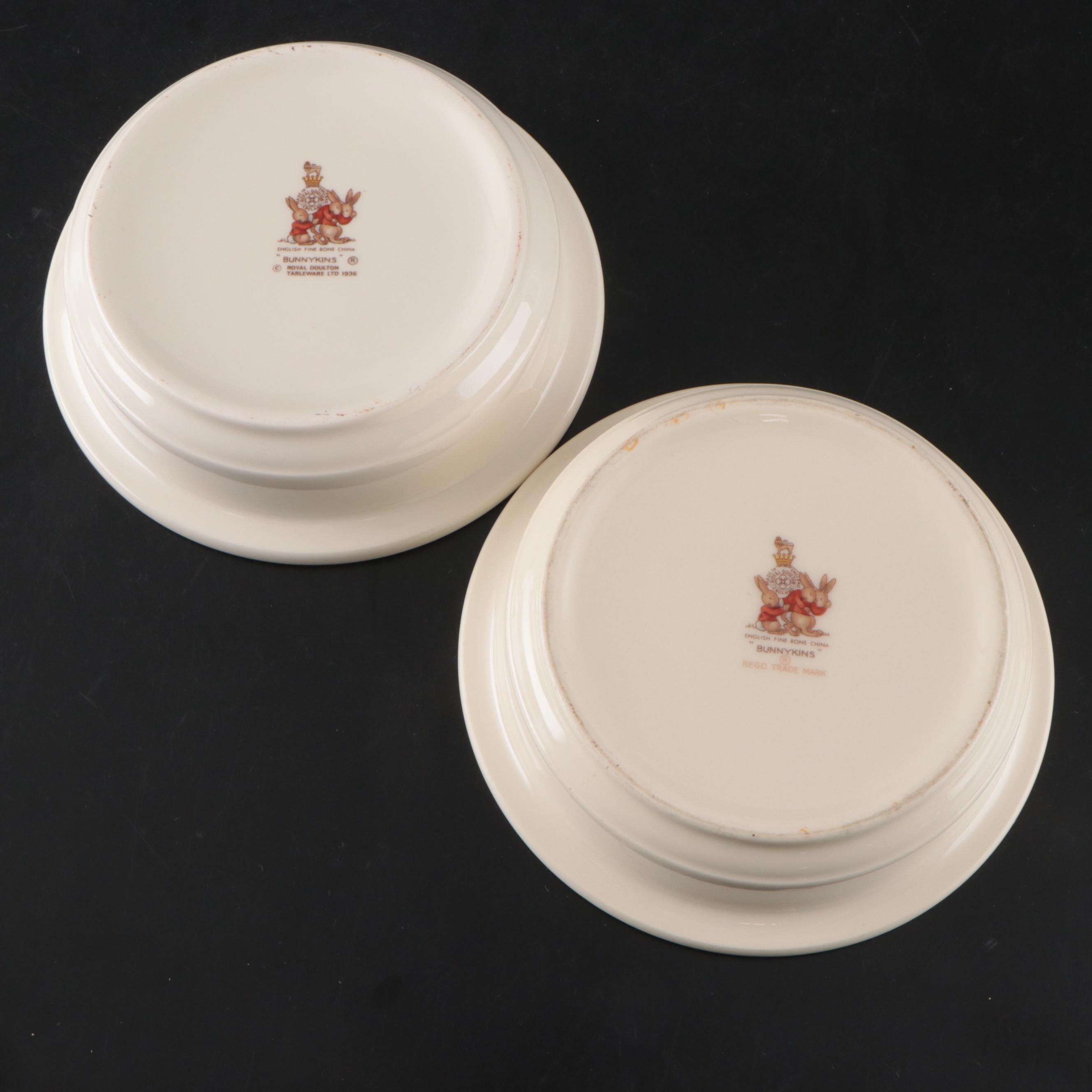 Royal Doulton "Bunnykins" Bone China Children's Dinnerware, Mid to Late 20th C.