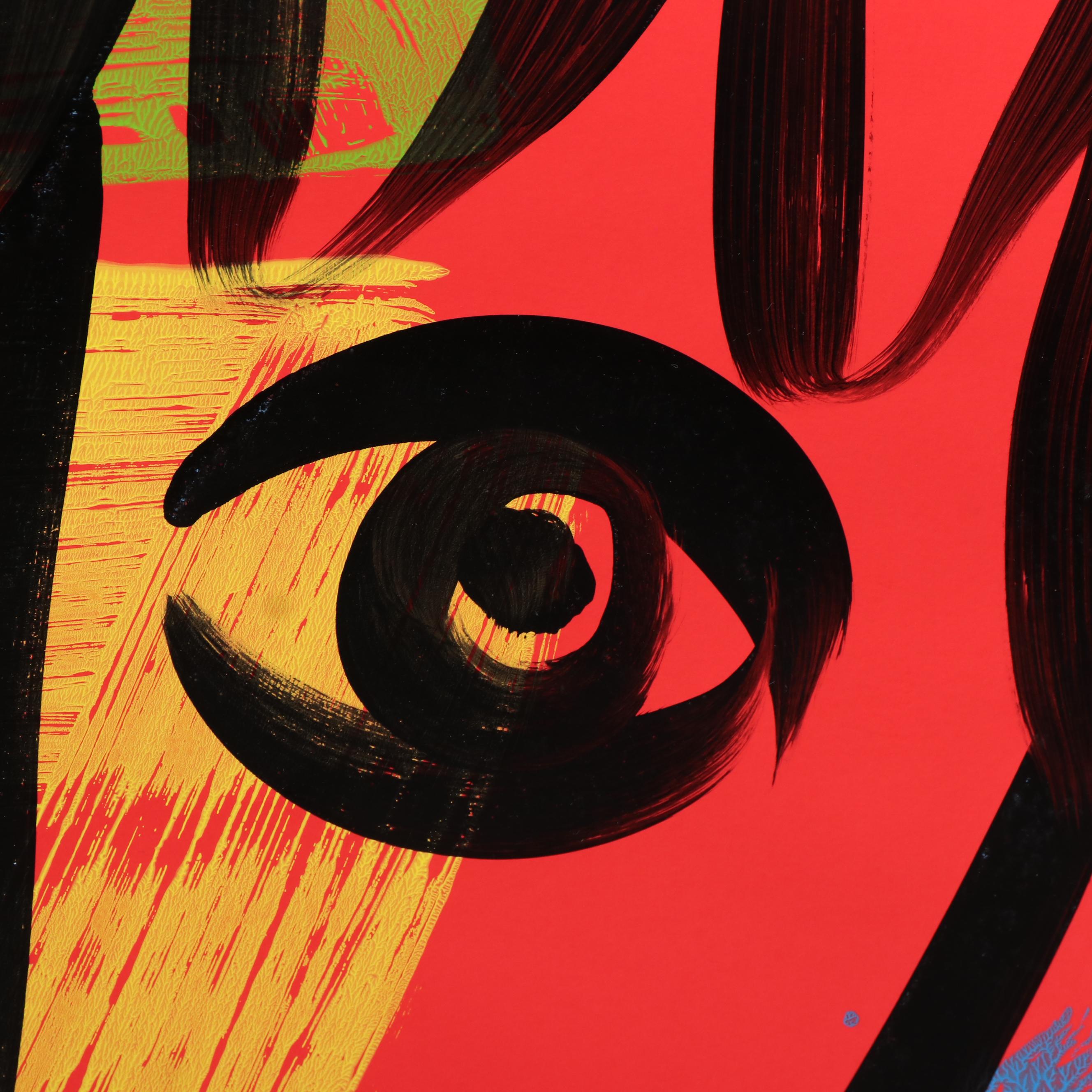 Peter Keil  Abstract Acrylic Portrait Painting, Late 20th Century