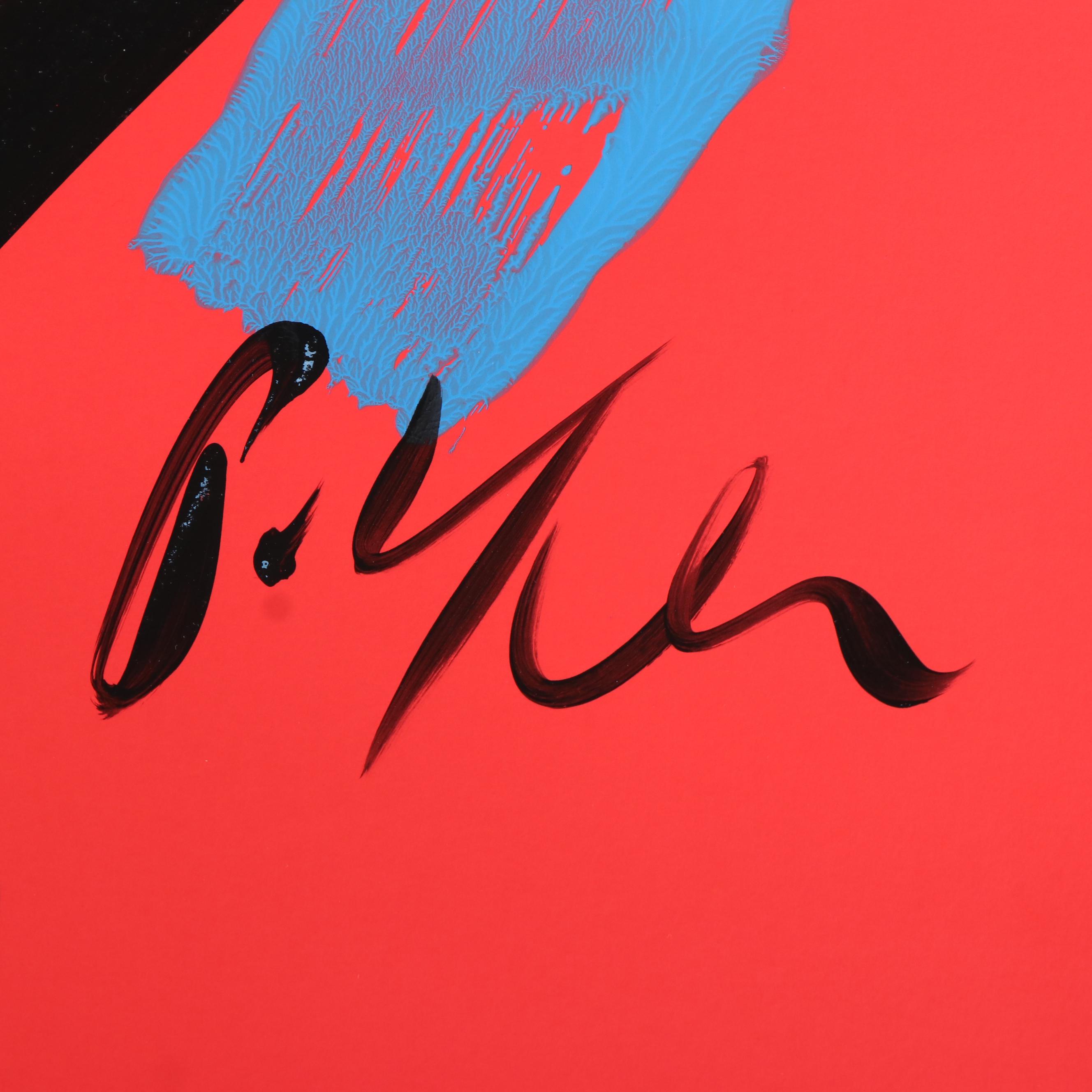 Peter Keil  Abstract Acrylic Portrait Painting, Late 20th Century