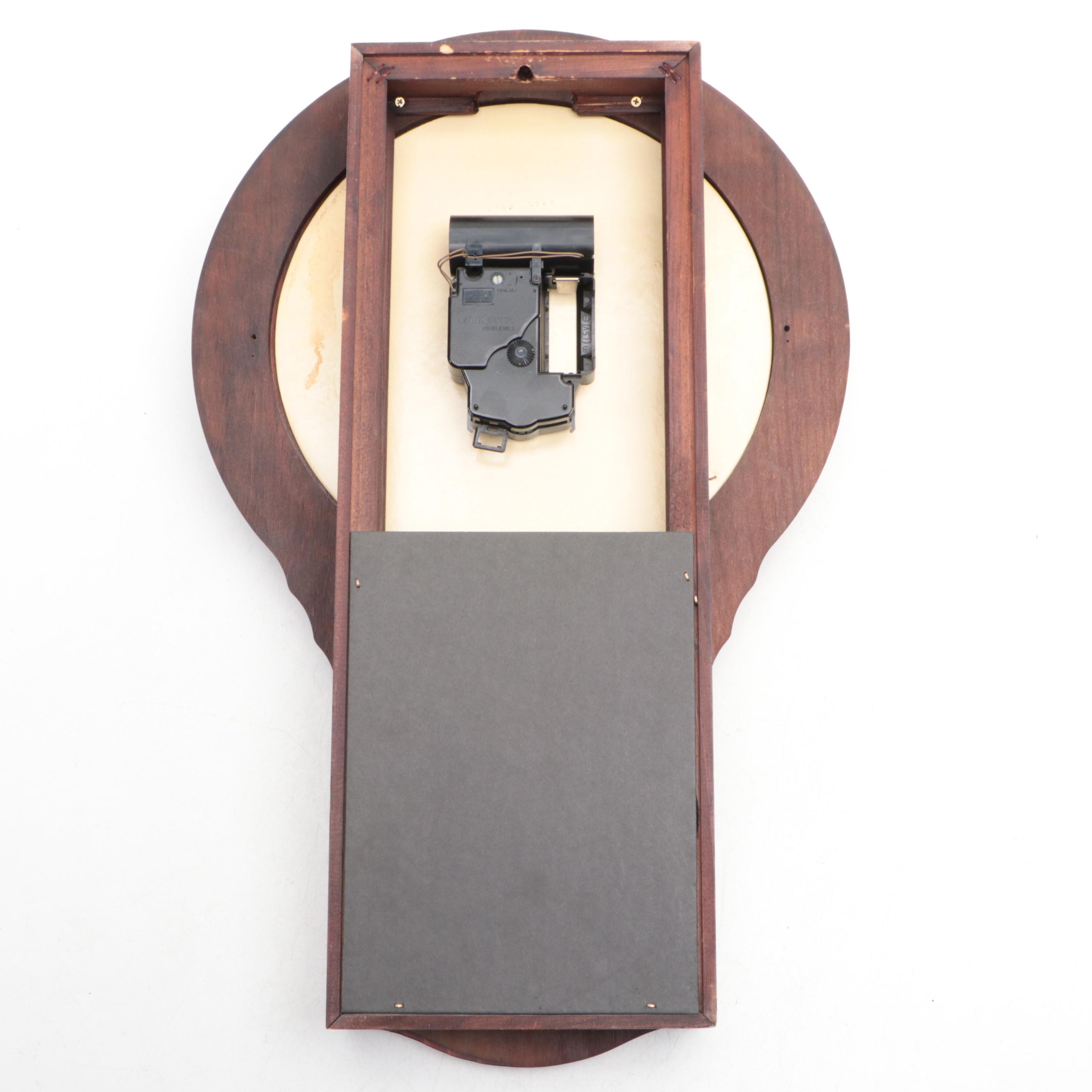 Verichron Wooden Regulator Wall Clock, Late 20th Century