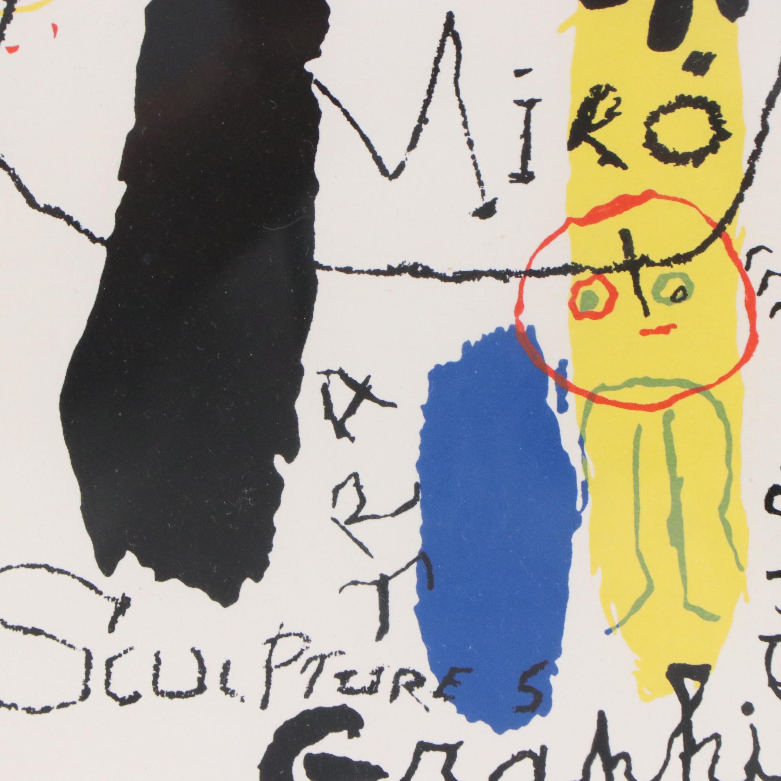 Joan Miró Color Lithograph Exhibition Poster for Galerie Maeght