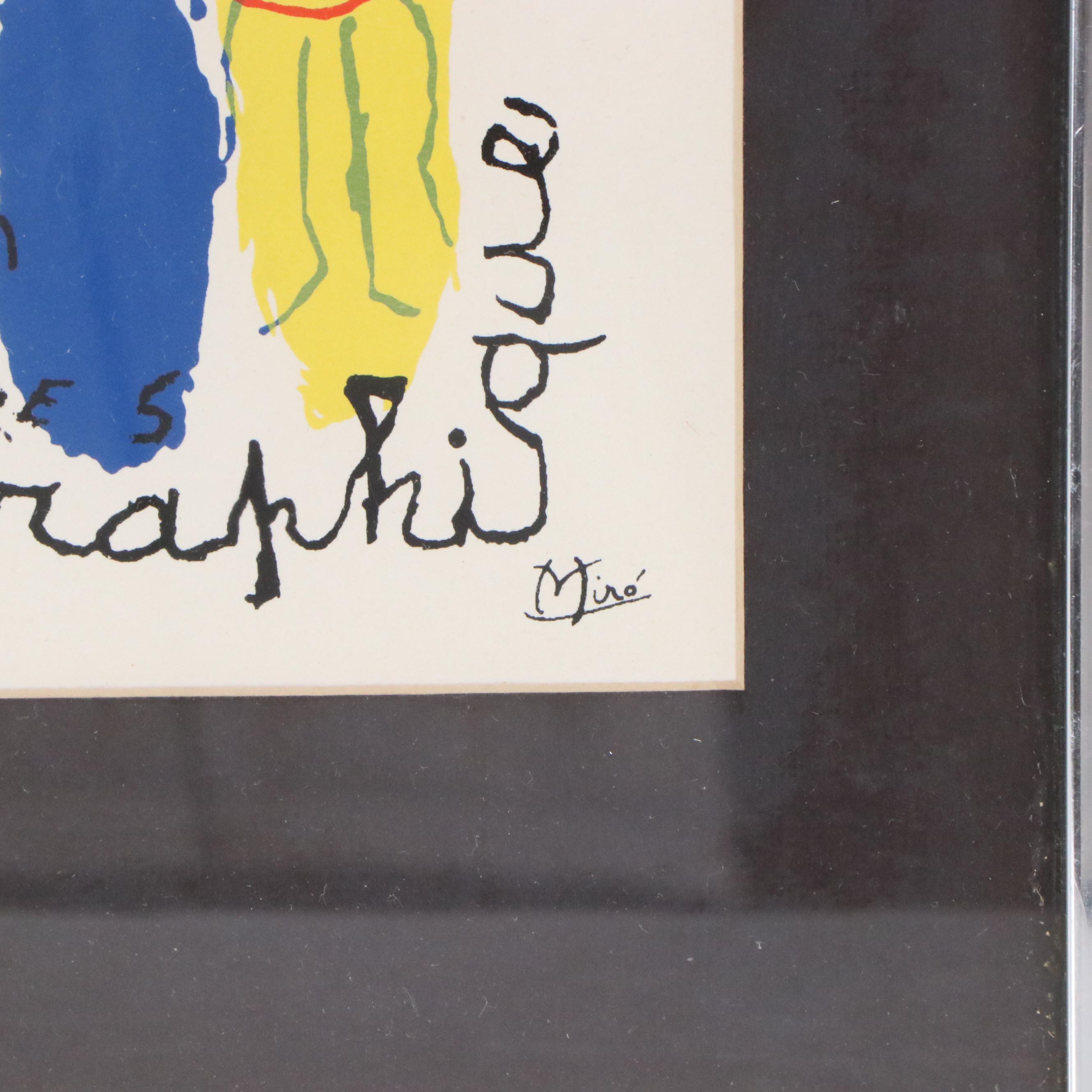 Joan Miró Color Lithograph Exhibition Poster for Galerie Maeght