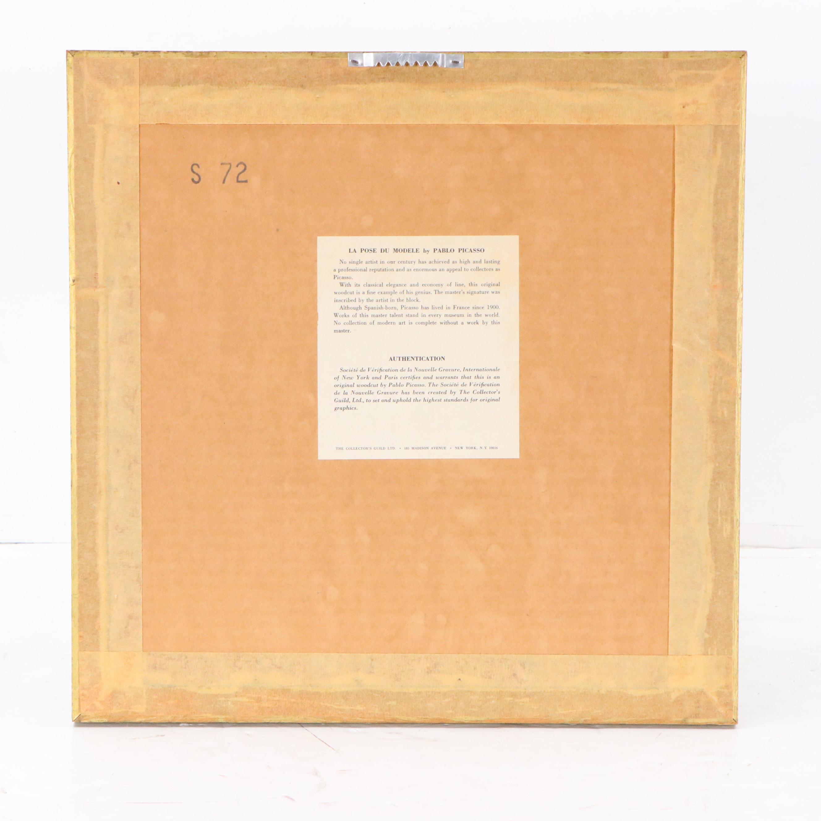 Pablo Picasso Woodcut "La Pose du Modele"