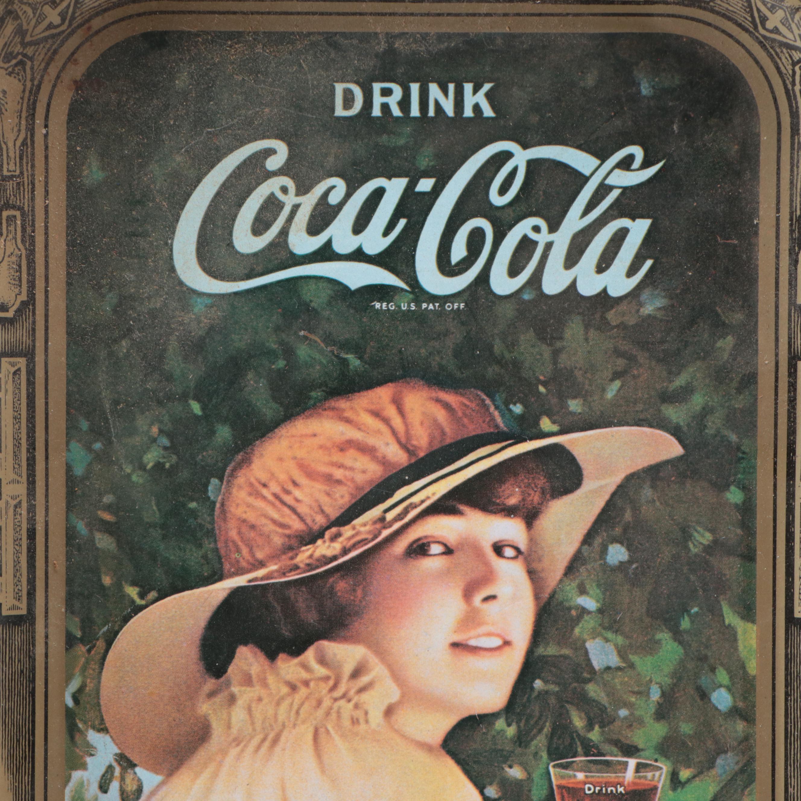 Coca-Cola Vintage Tray with Asbestos Sad Iron, Brass Bucket, Strainers and More