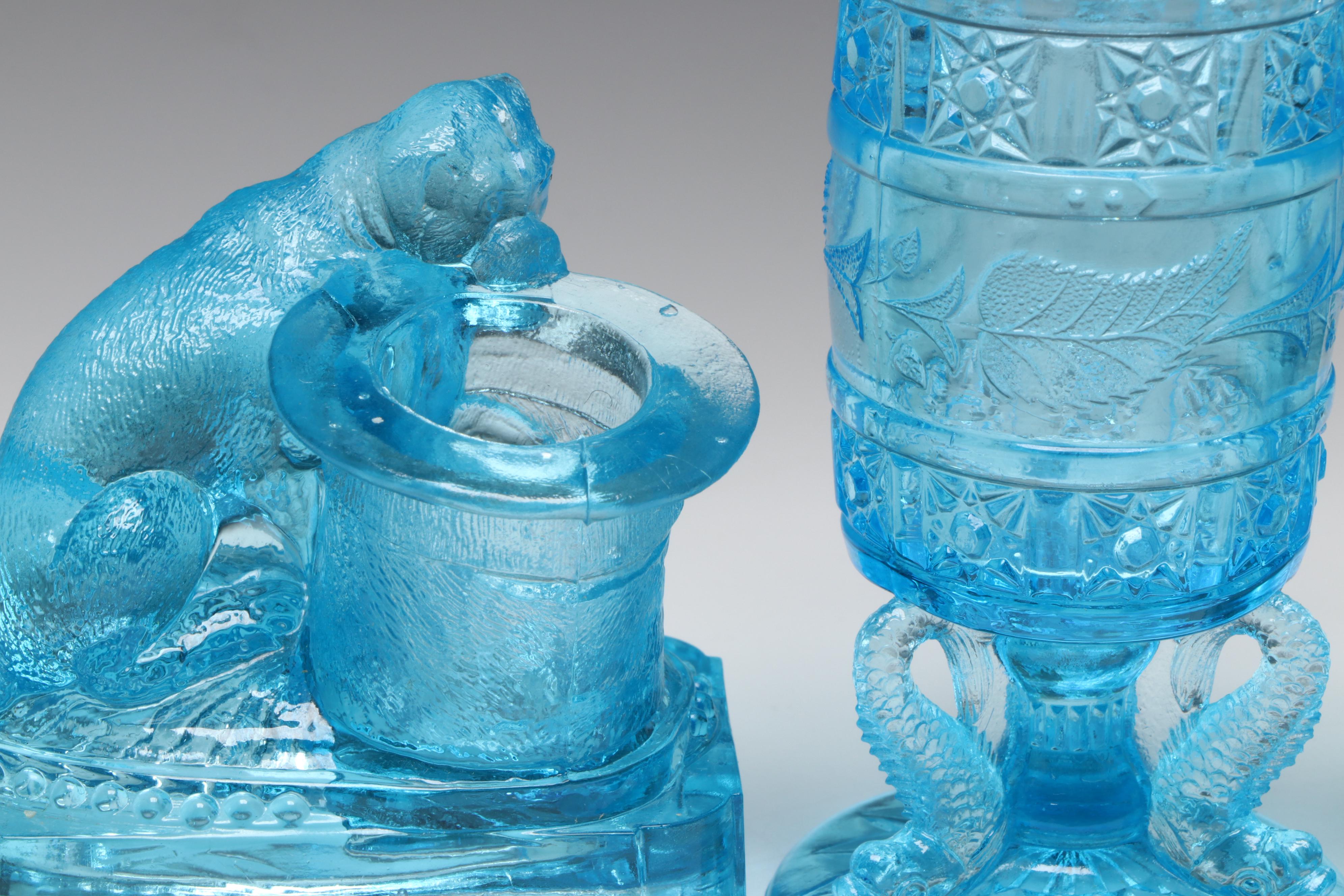 Fenton Style Glass Shoe Toothpick Holder with More Glass Toothpick Holders