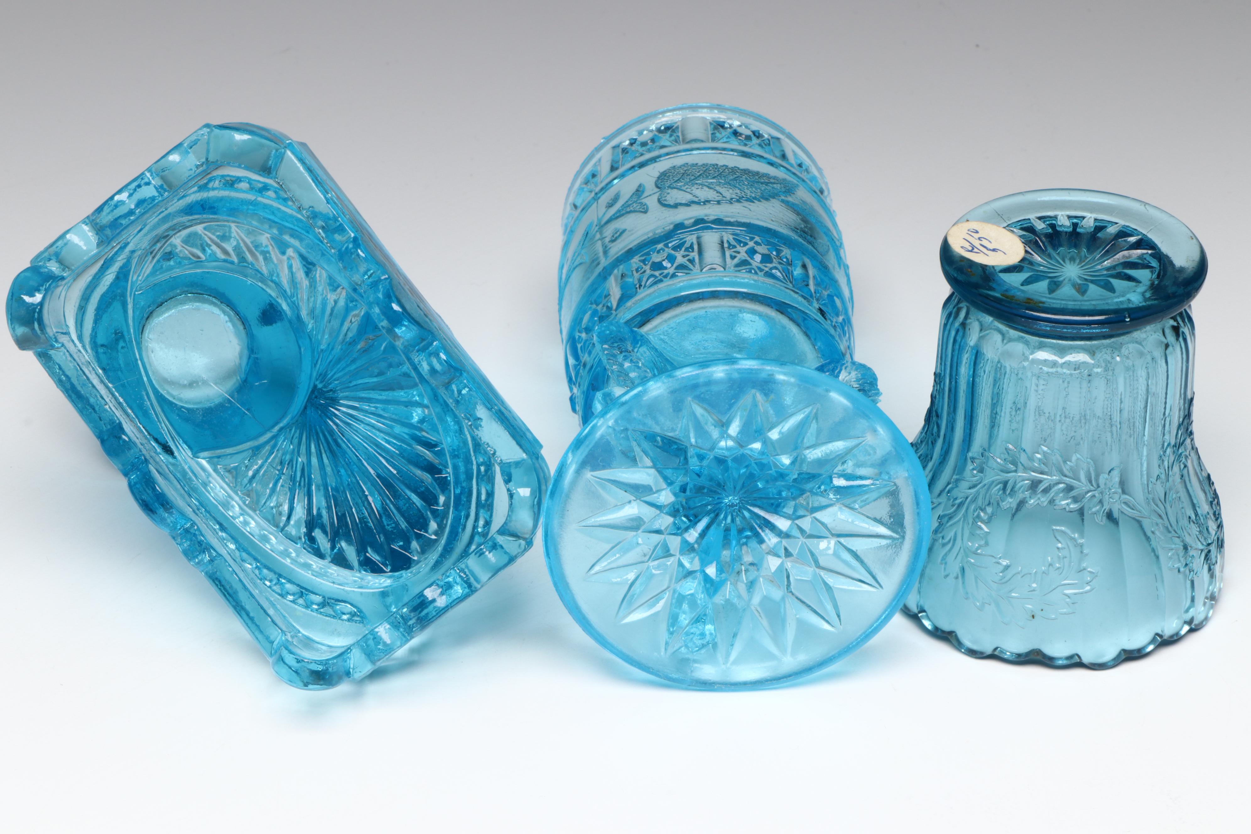 Fenton Style Glass Shoe Toothpick Holder with More Glass Toothpick Holders