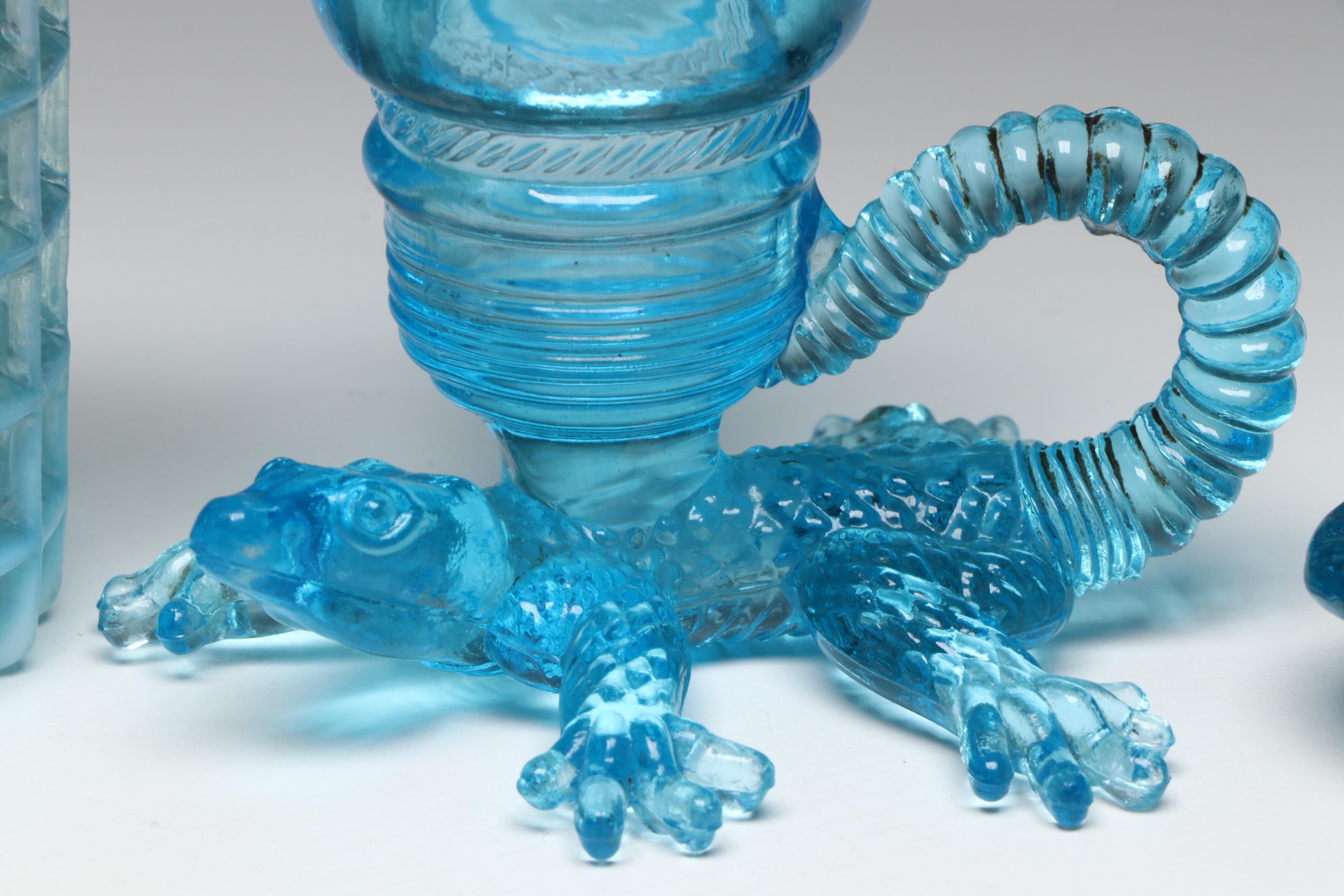 Fenton Style Glass Shoe Toothpick Holder with More Glass Toothpick Holders