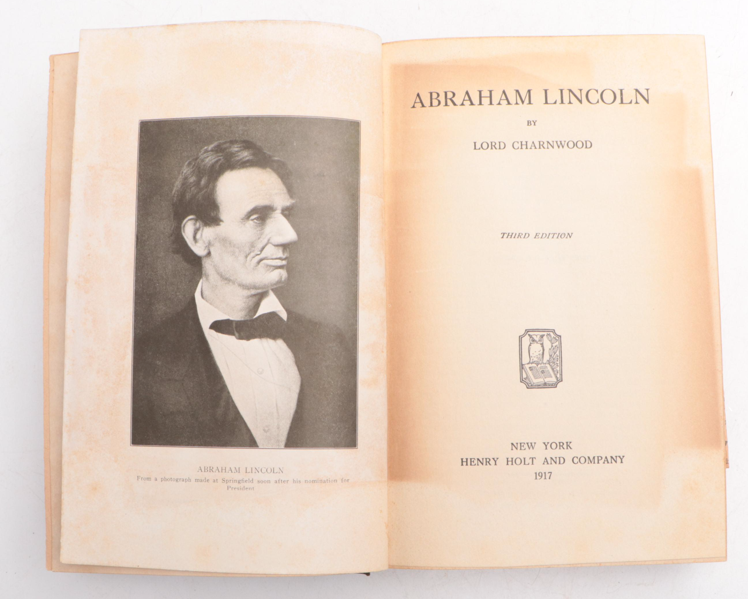 Third Edition "Abraham Lincoln" by Lord Charnwood and More, Early to Mid-20th C.