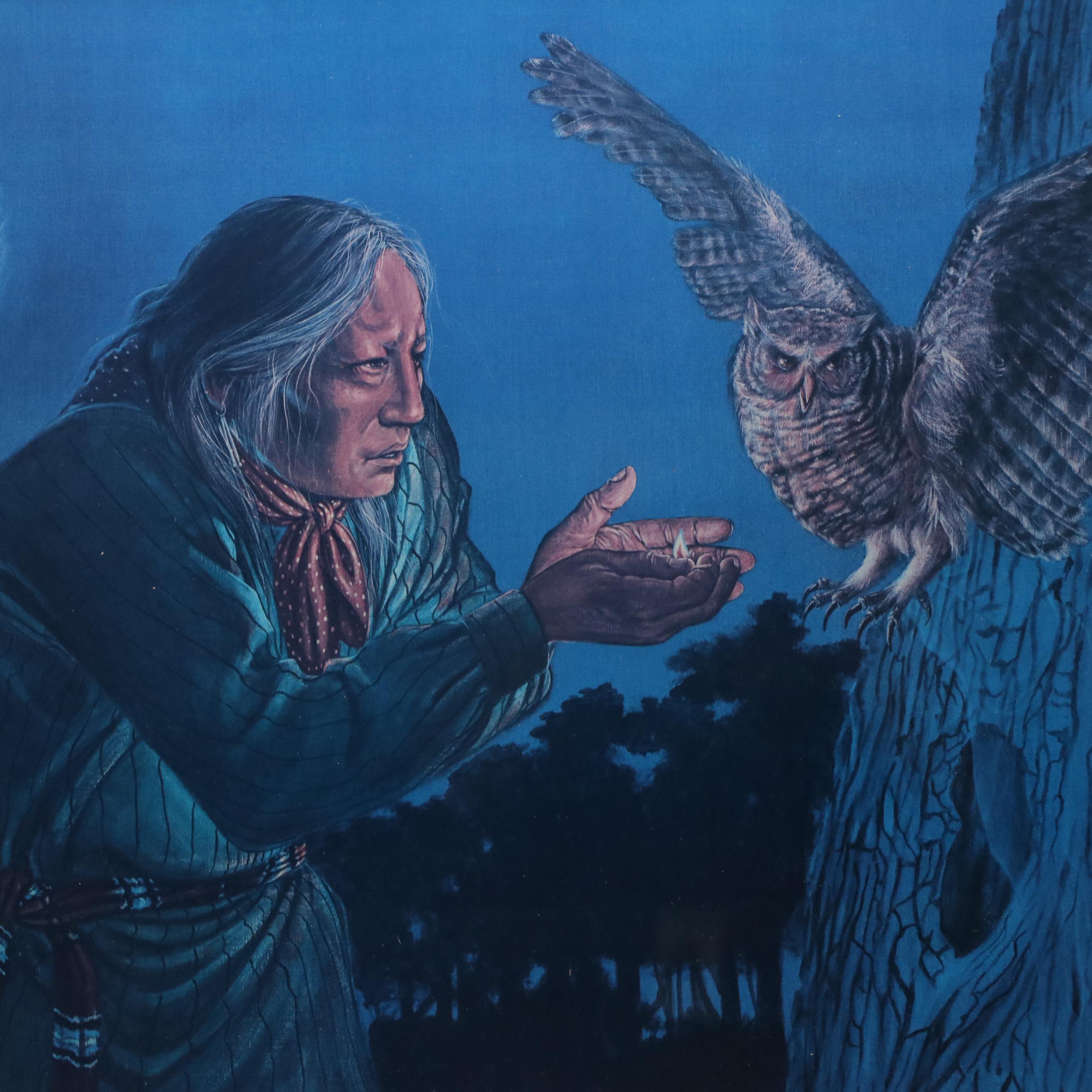 Enoch Kelly Haney Offset Lithograph "Legend of the Owl"