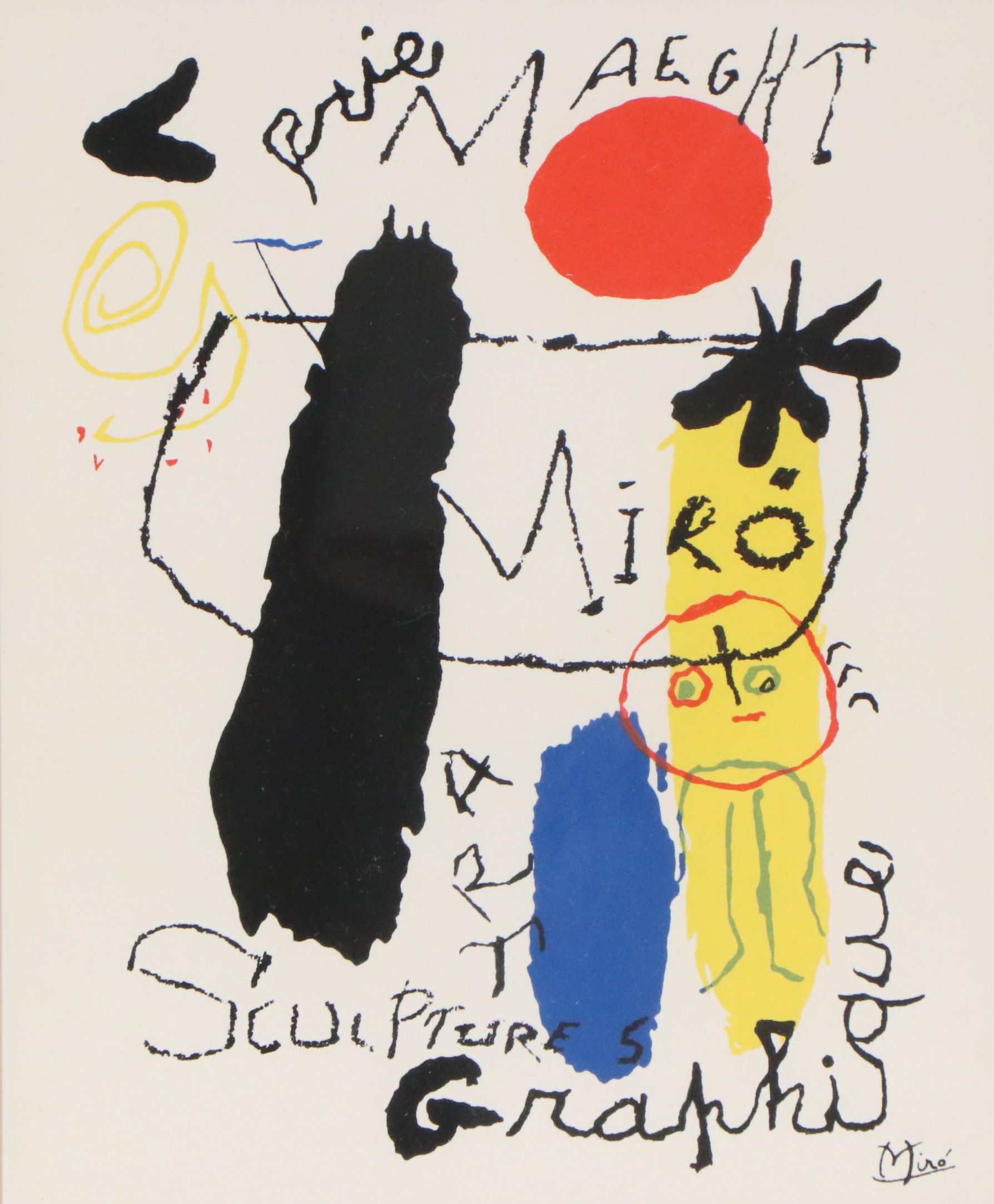 Joan Miró Color Lithograph Exhibition Poster for Galerie Maeght