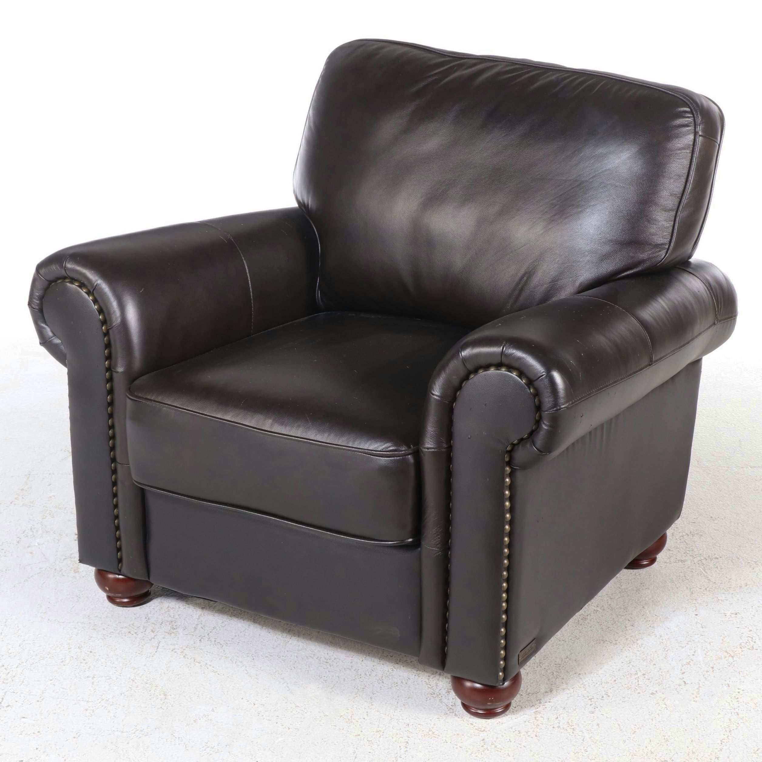 Abbyson Living Leather Club Chair with Nailhead Trim
