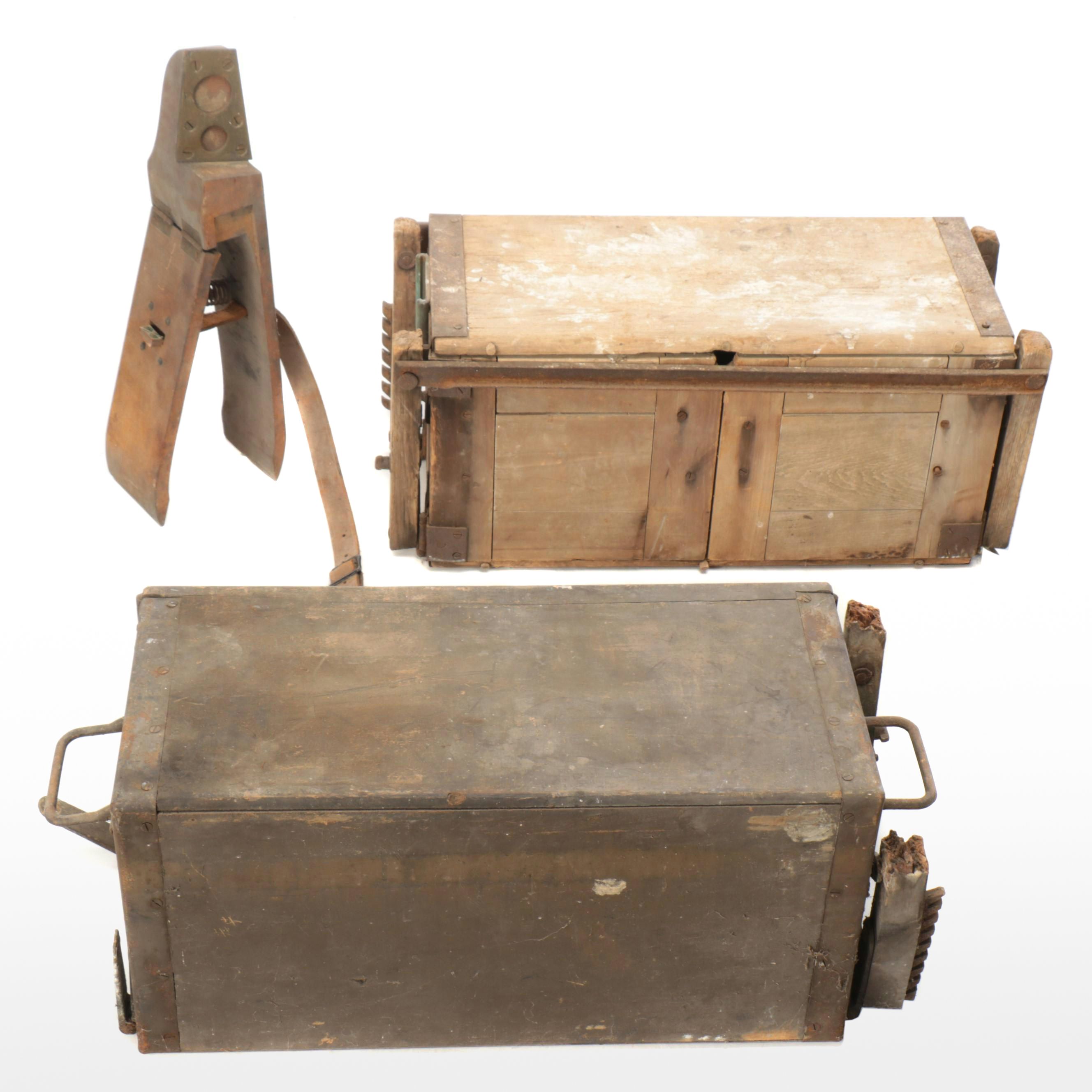 World War I Era Saddlers Chests From Military Battery Wagon