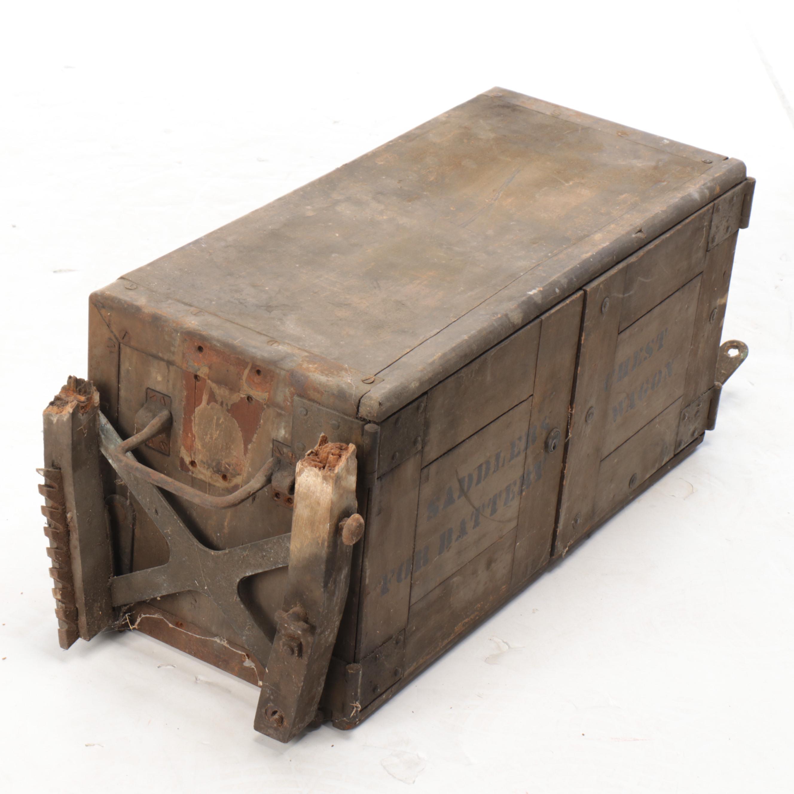 World War I Era Saddlers Chests From Military Battery Wagon