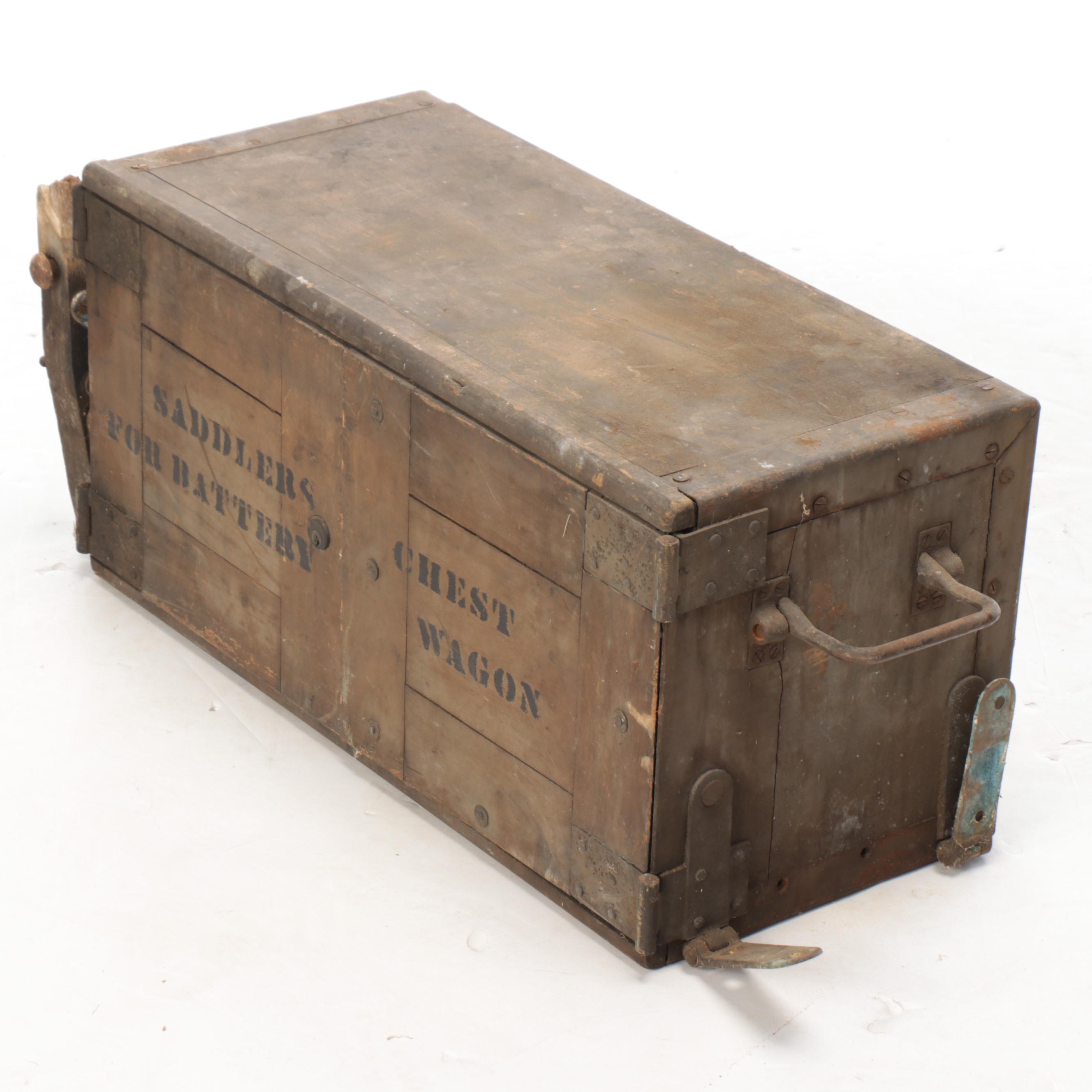 World War I Era Saddlers Chests From Military Battery Wagon