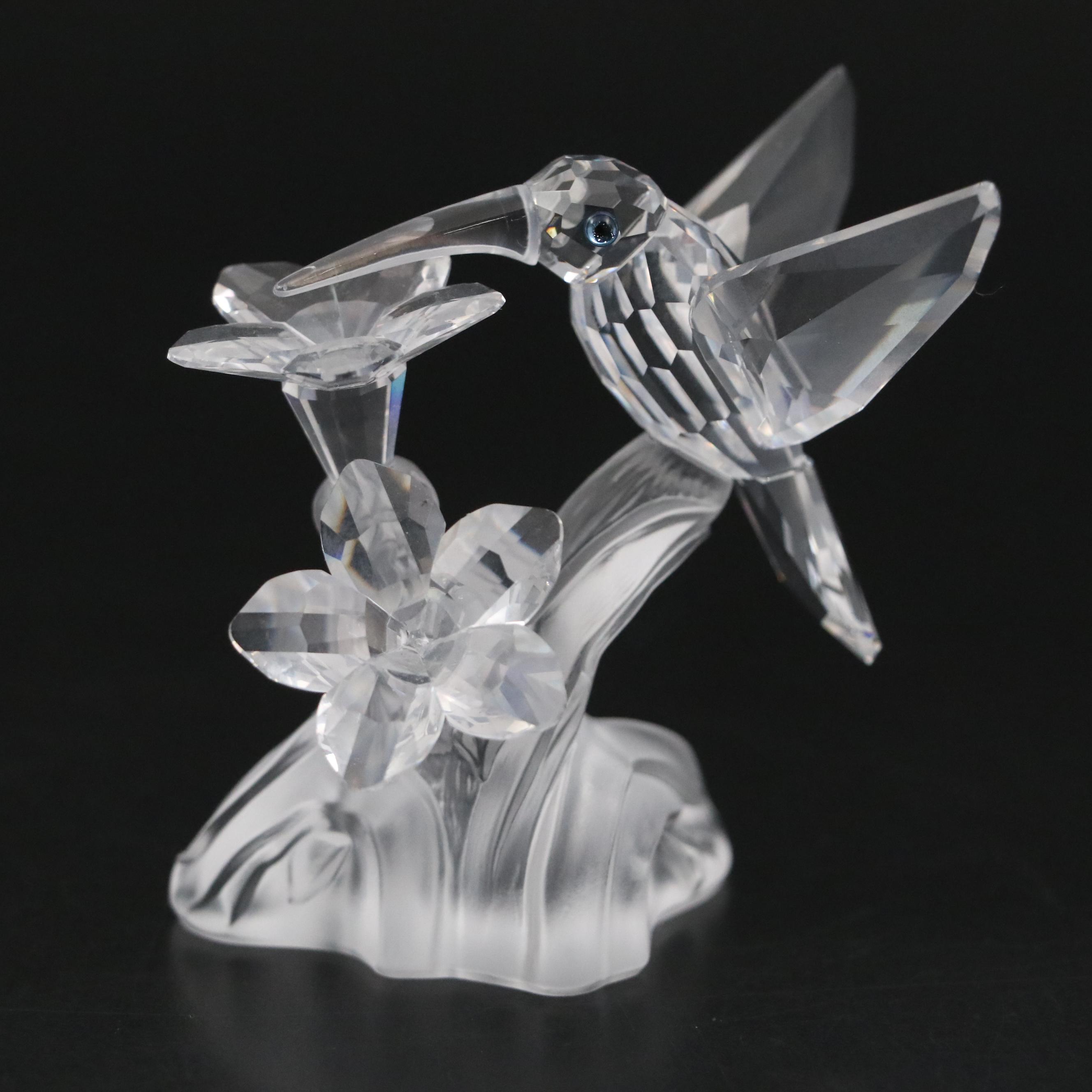 Swarovski Crystal Rooster & Hen, Hummingbird Figurines with Original Boxes