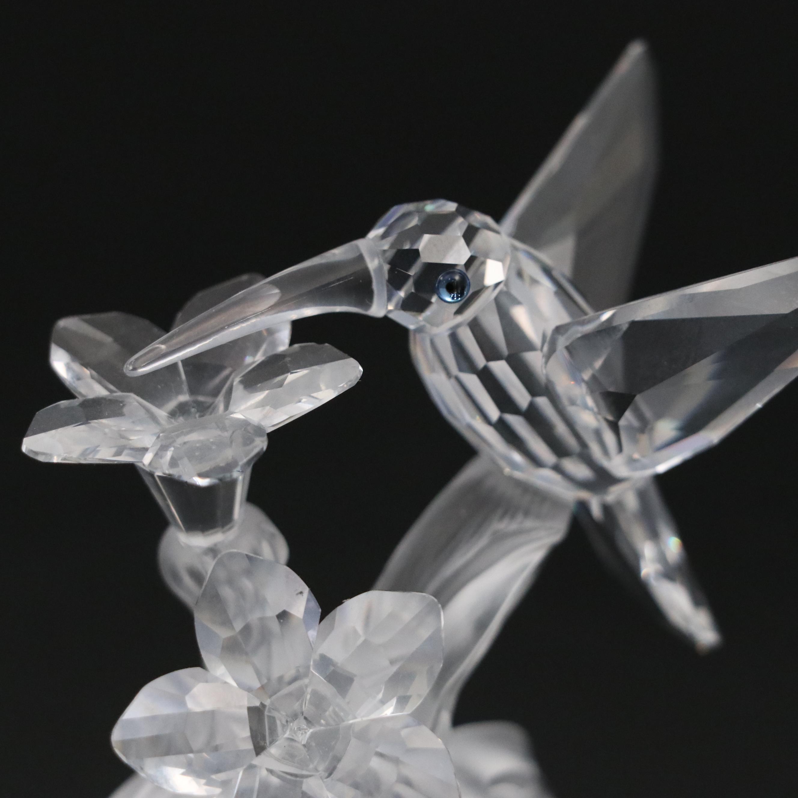 Swarovski Crystal Rooster & Hen, Hummingbird Figurines with Original Boxes