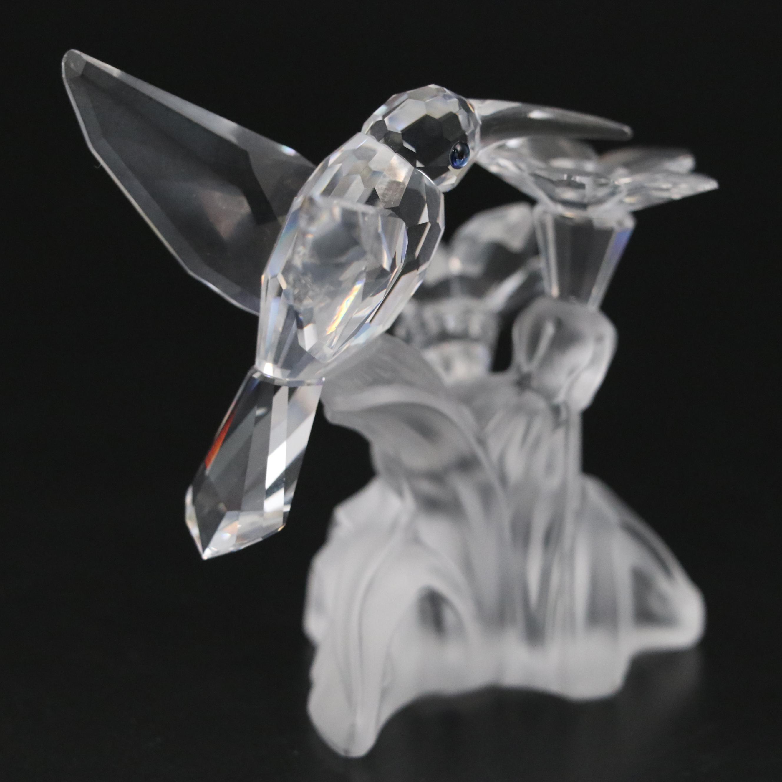 Swarovski Crystal Rooster & Hen, Hummingbird Figurines with Original Boxes