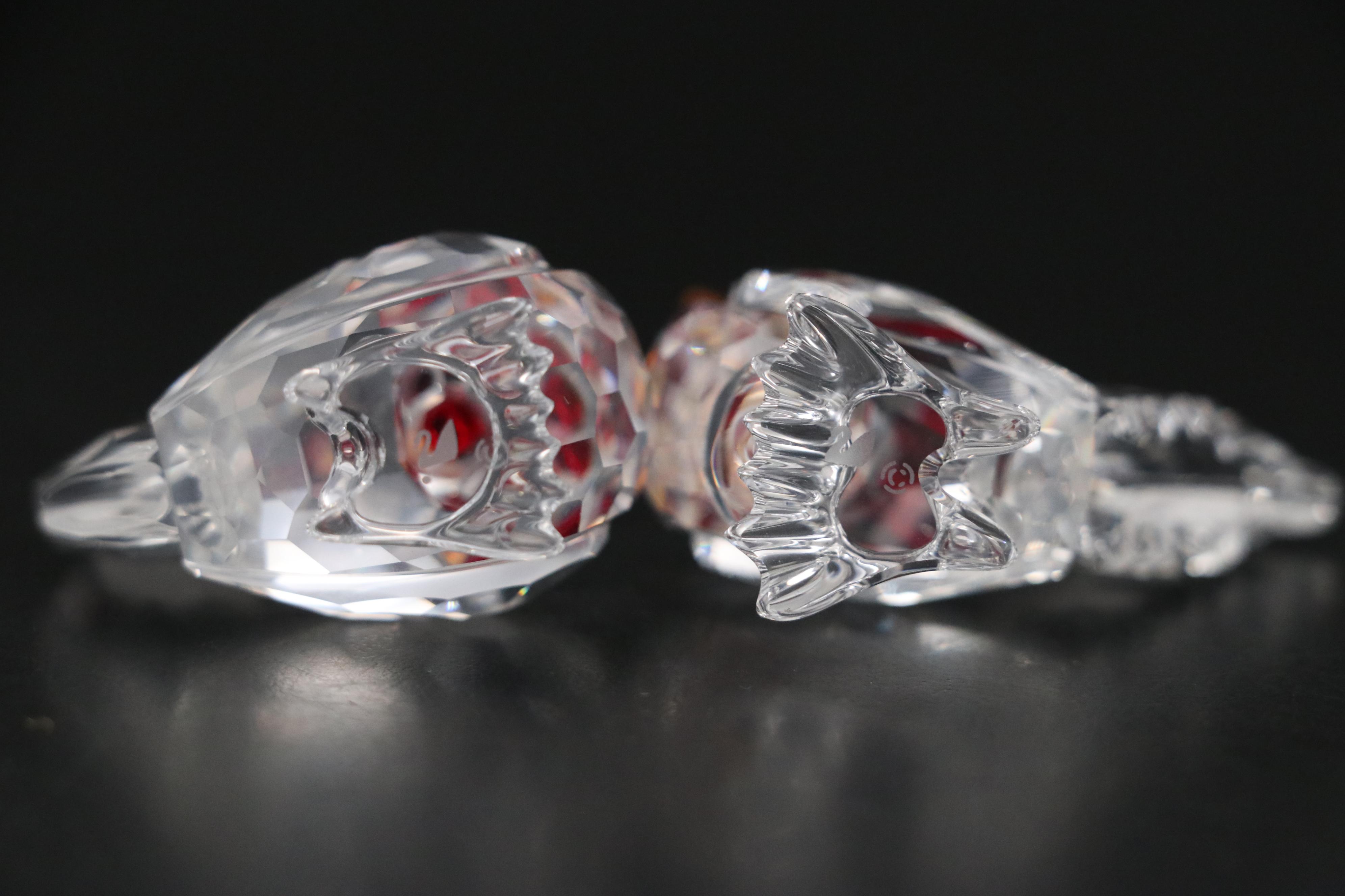 Swarovski Crystal Rooster & Hen, Hummingbird Figurines with Original Boxes