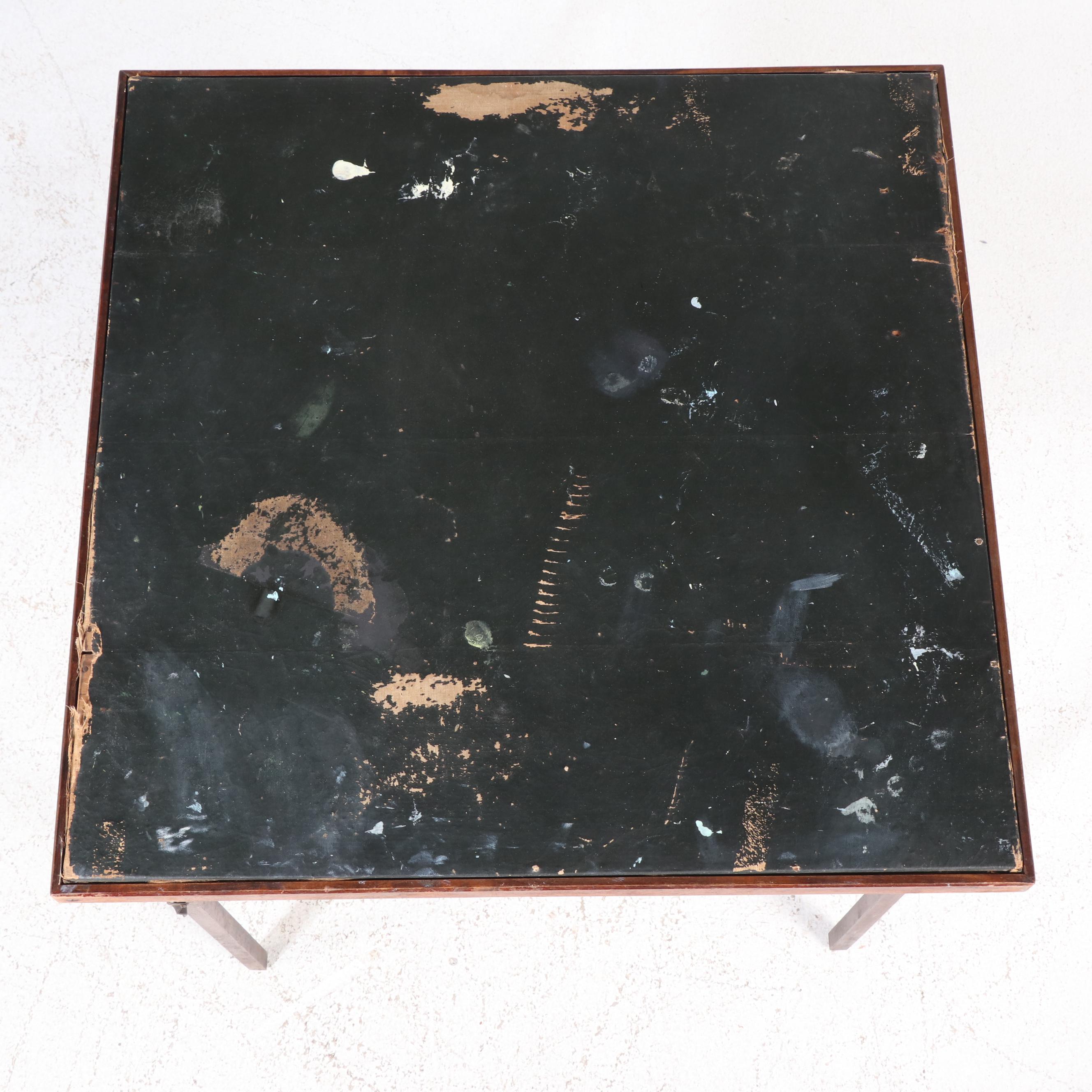 Ferguson Bros. Wood Folding Card Table and Four Chairs, Mid-20th Century