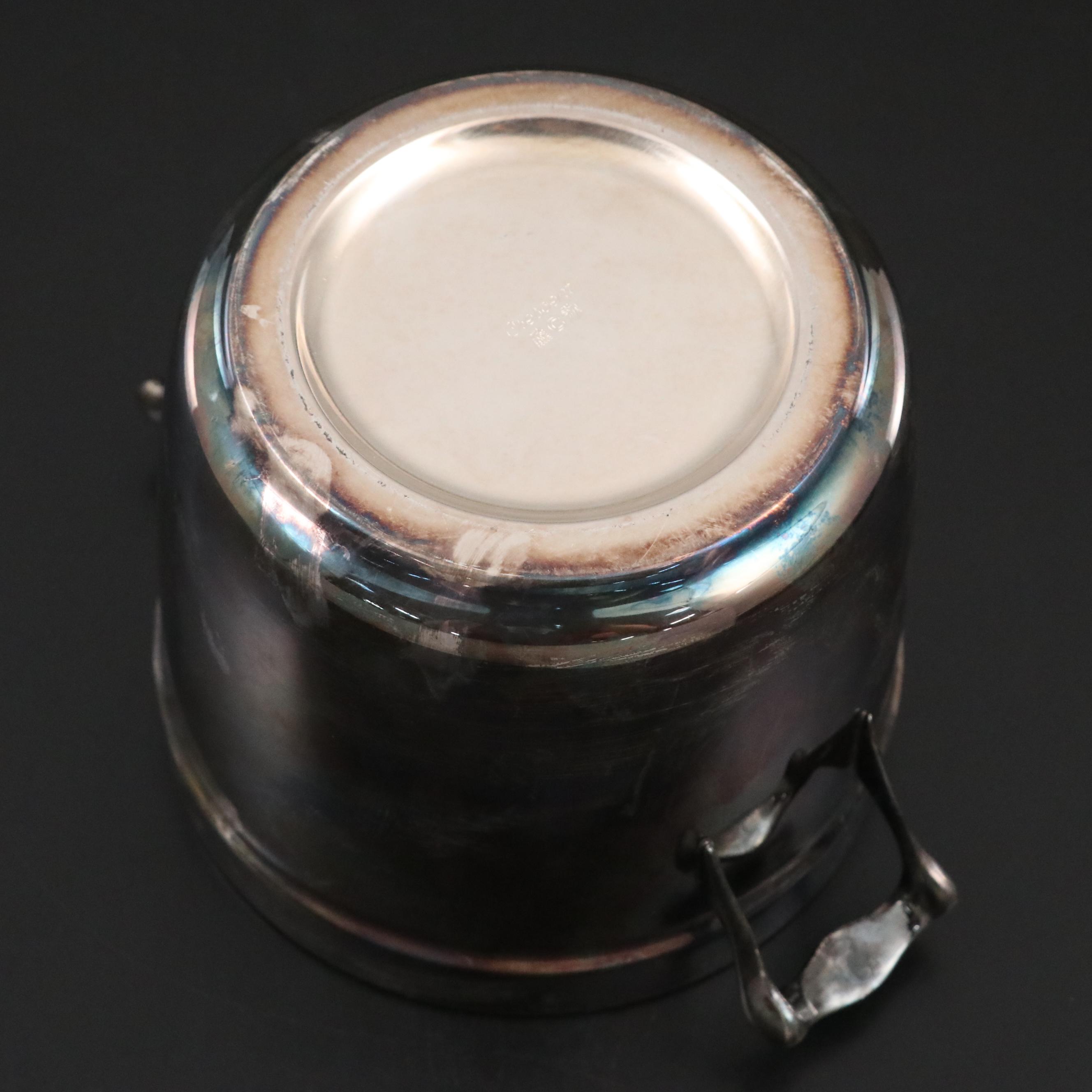 Crescent Silver Plate Ice Bucket with Stainless Steel Carving Set and More