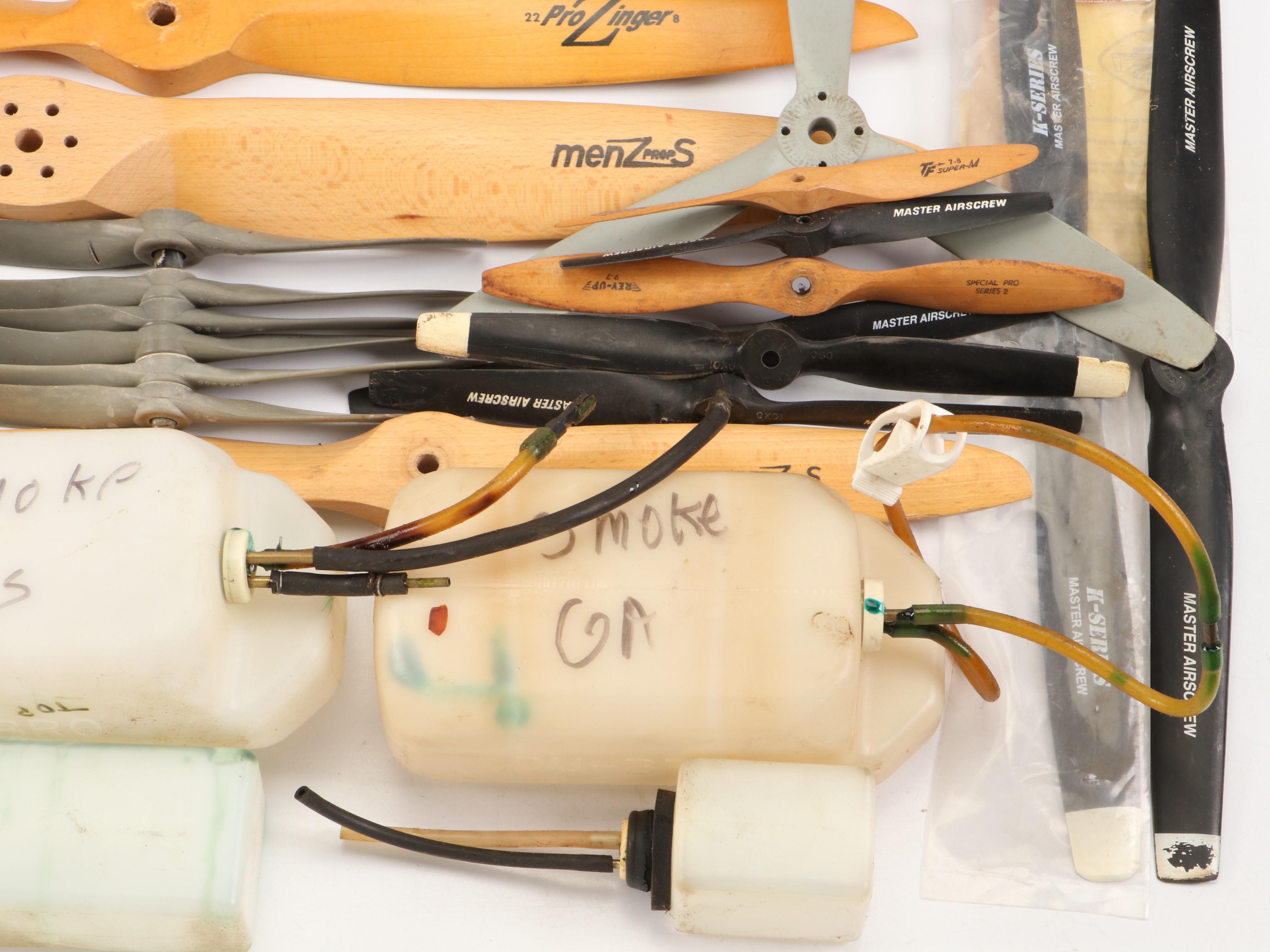 Model Airplane Propellers, Fuel Lines, Engine Mounts and Other Components