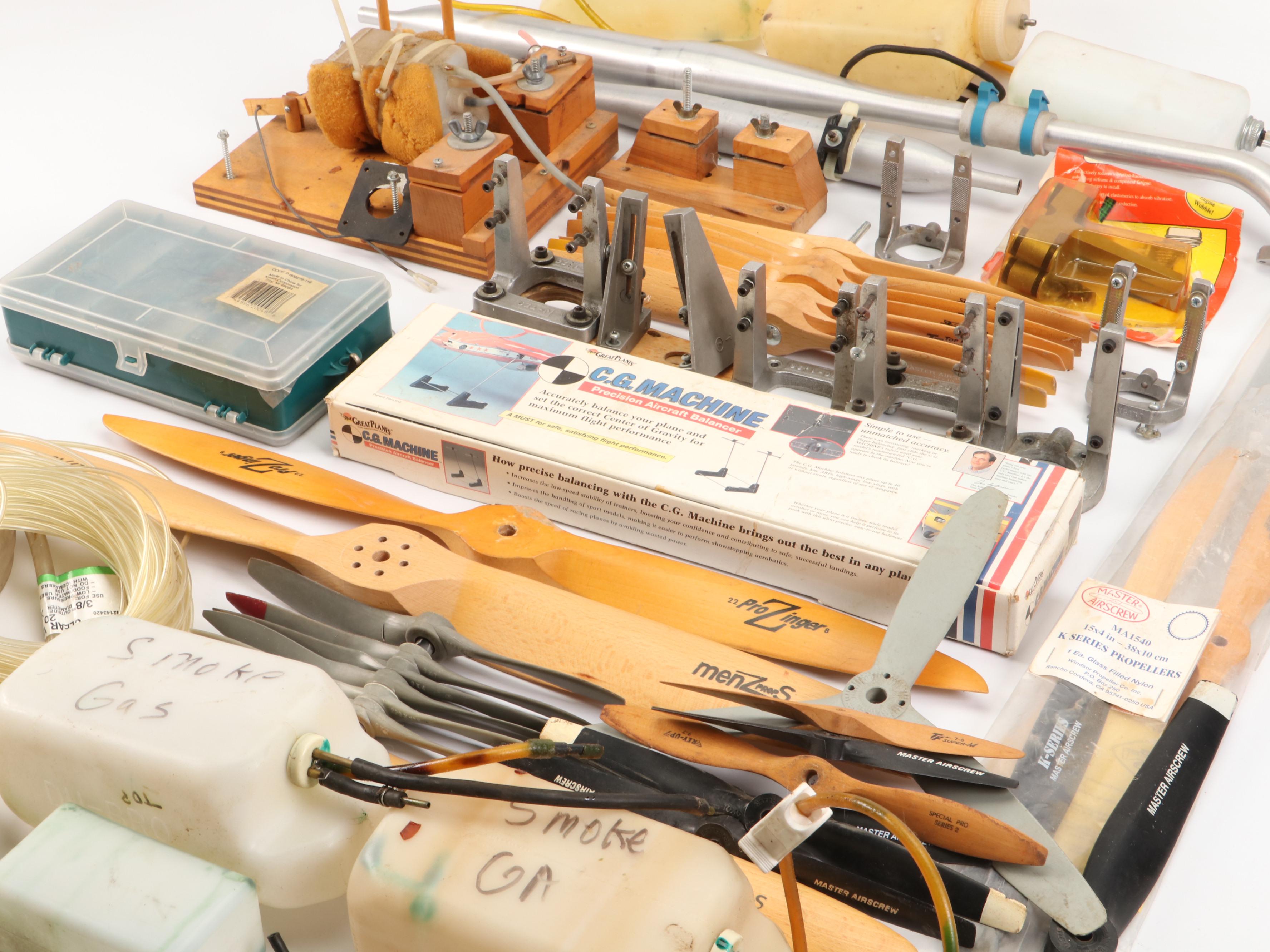Model Airplane Propellers, Fuel Lines, Engine Mounts and Other Components