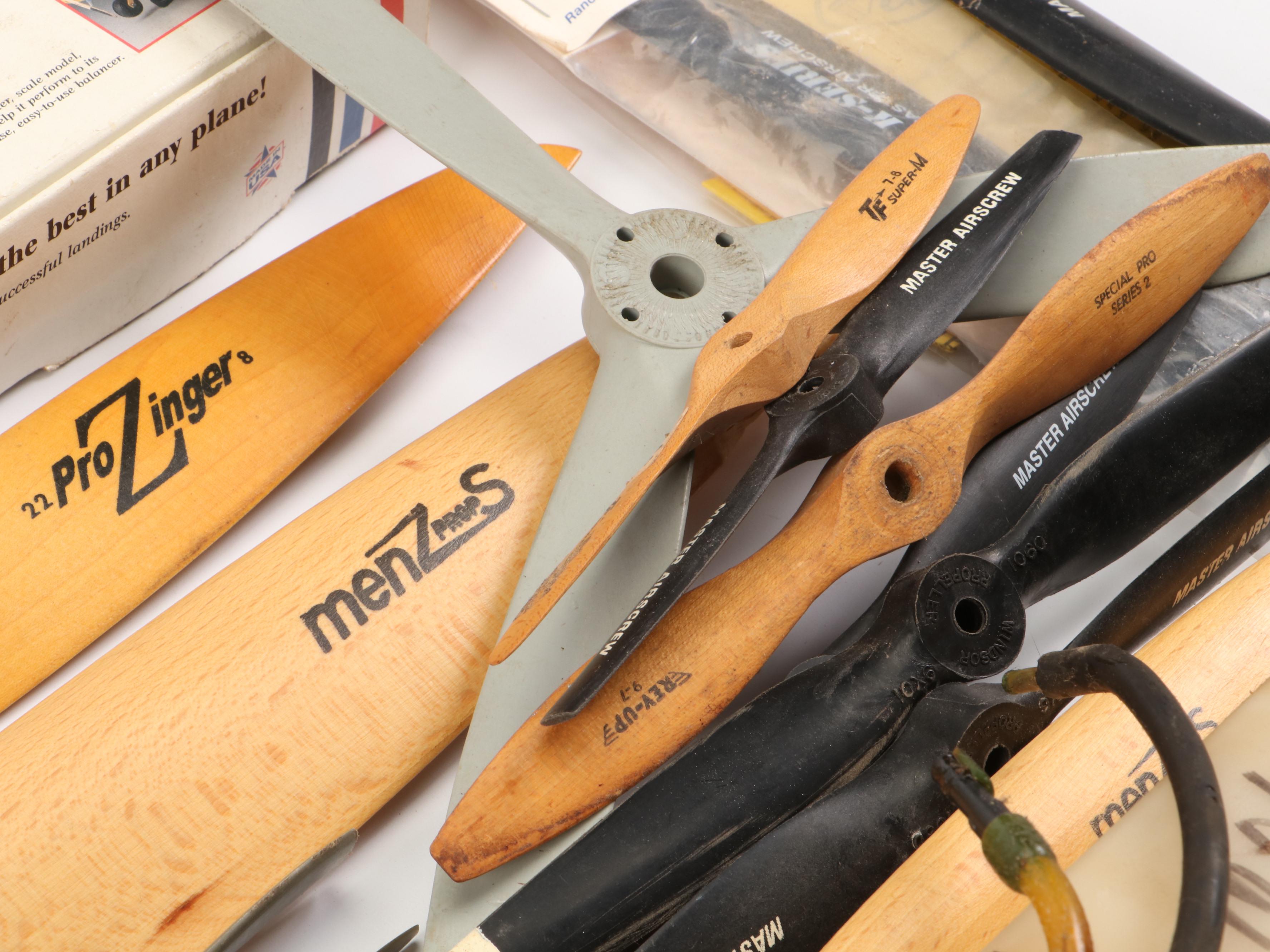 Model Airplane Propellers, Fuel Lines, Engine Mounts and Other Components