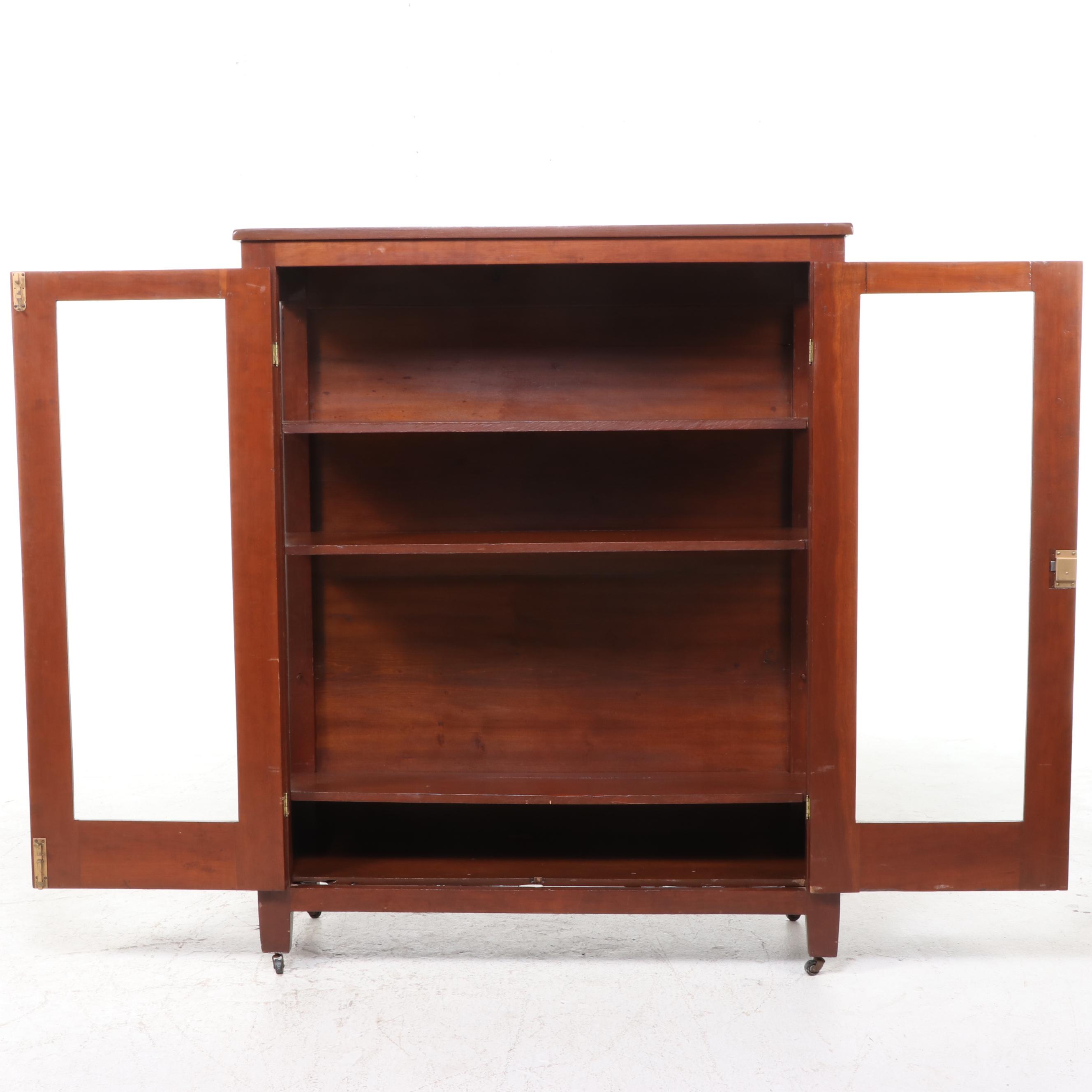 Arts & Crafts Style Mahogany Cabinet Bookcase, Early 20th Century