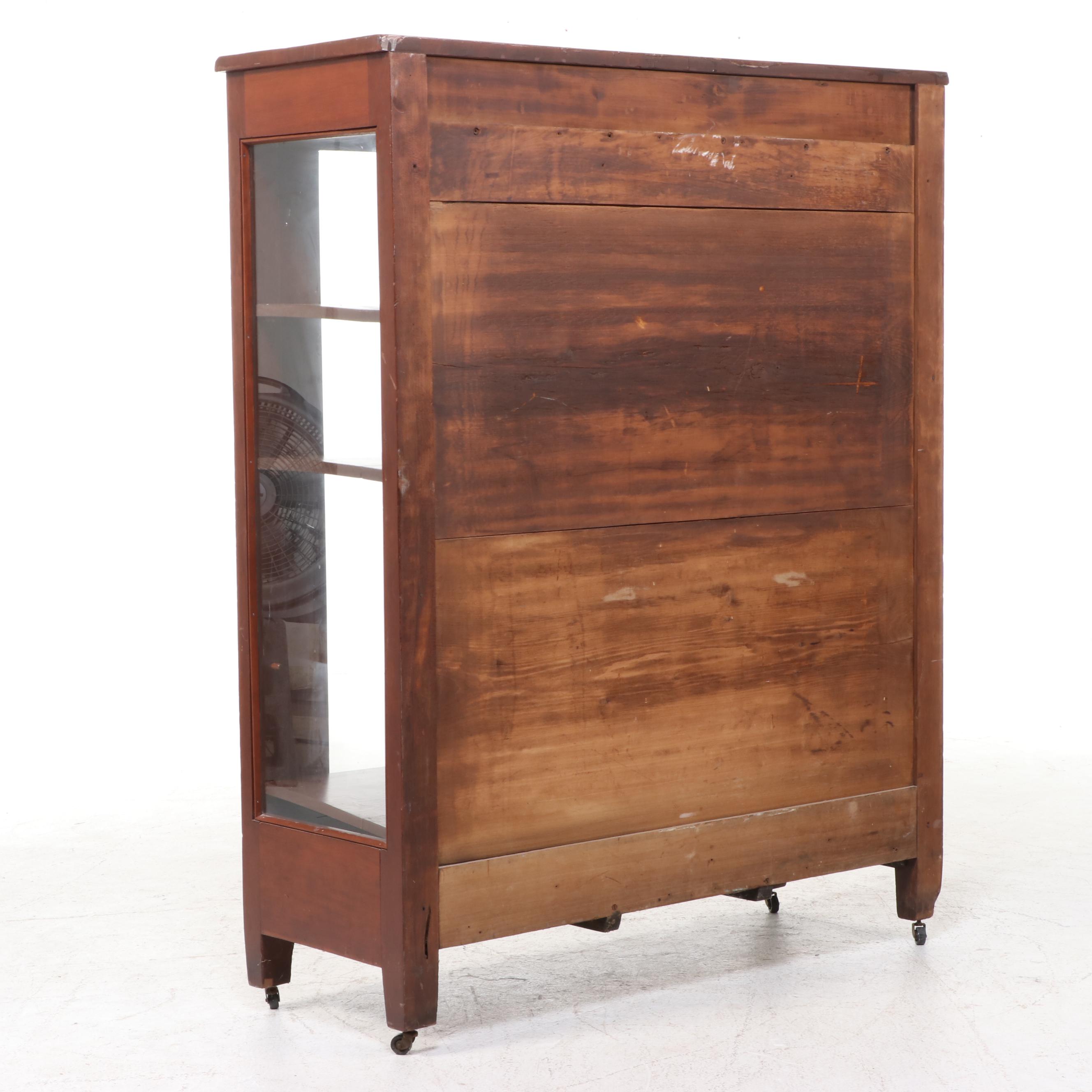 Arts & Crafts Style Mahogany Cabinet Bookcase, Early 20th Century