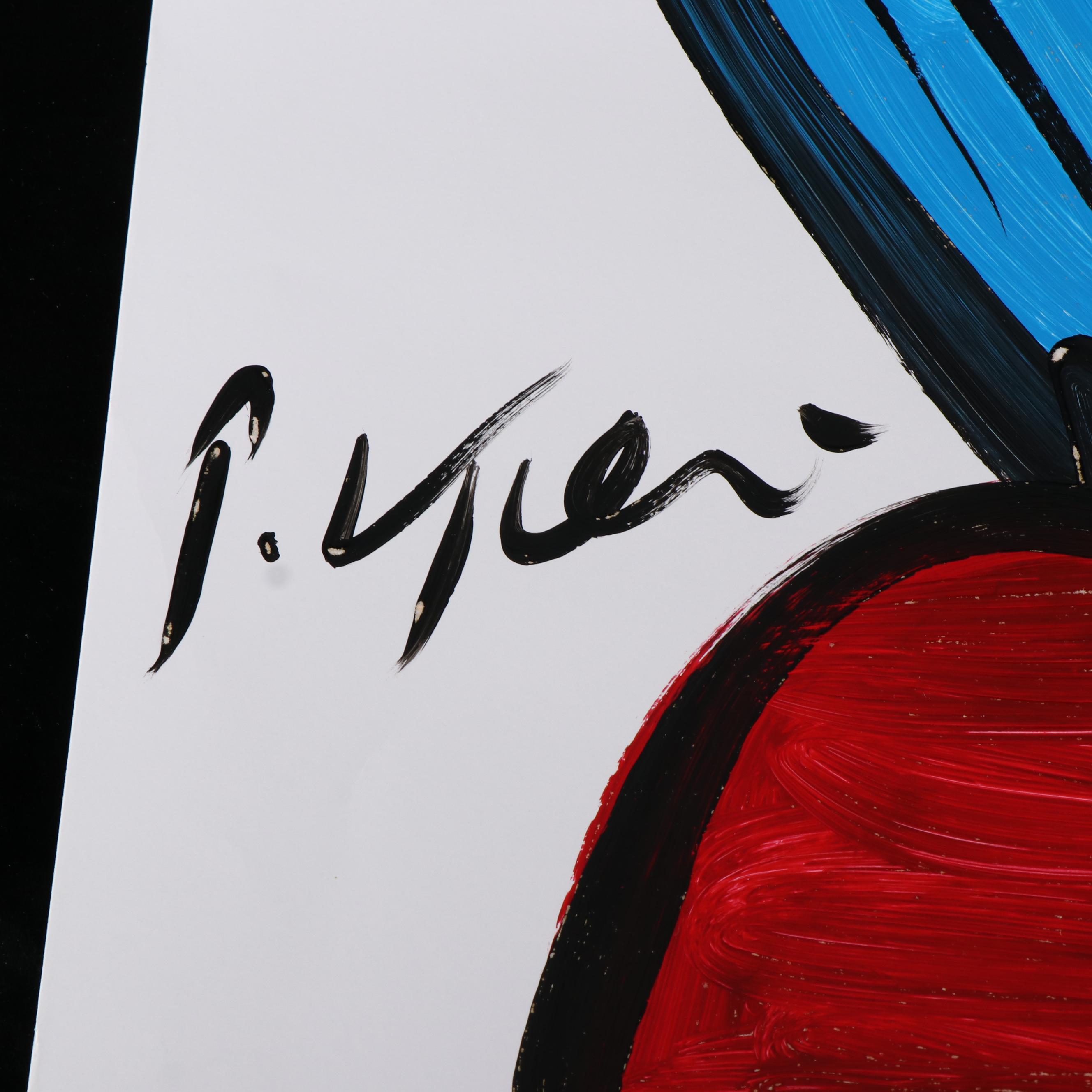 Peter Keil Abstract Acrylic Portrait Painting, Late 20th Century