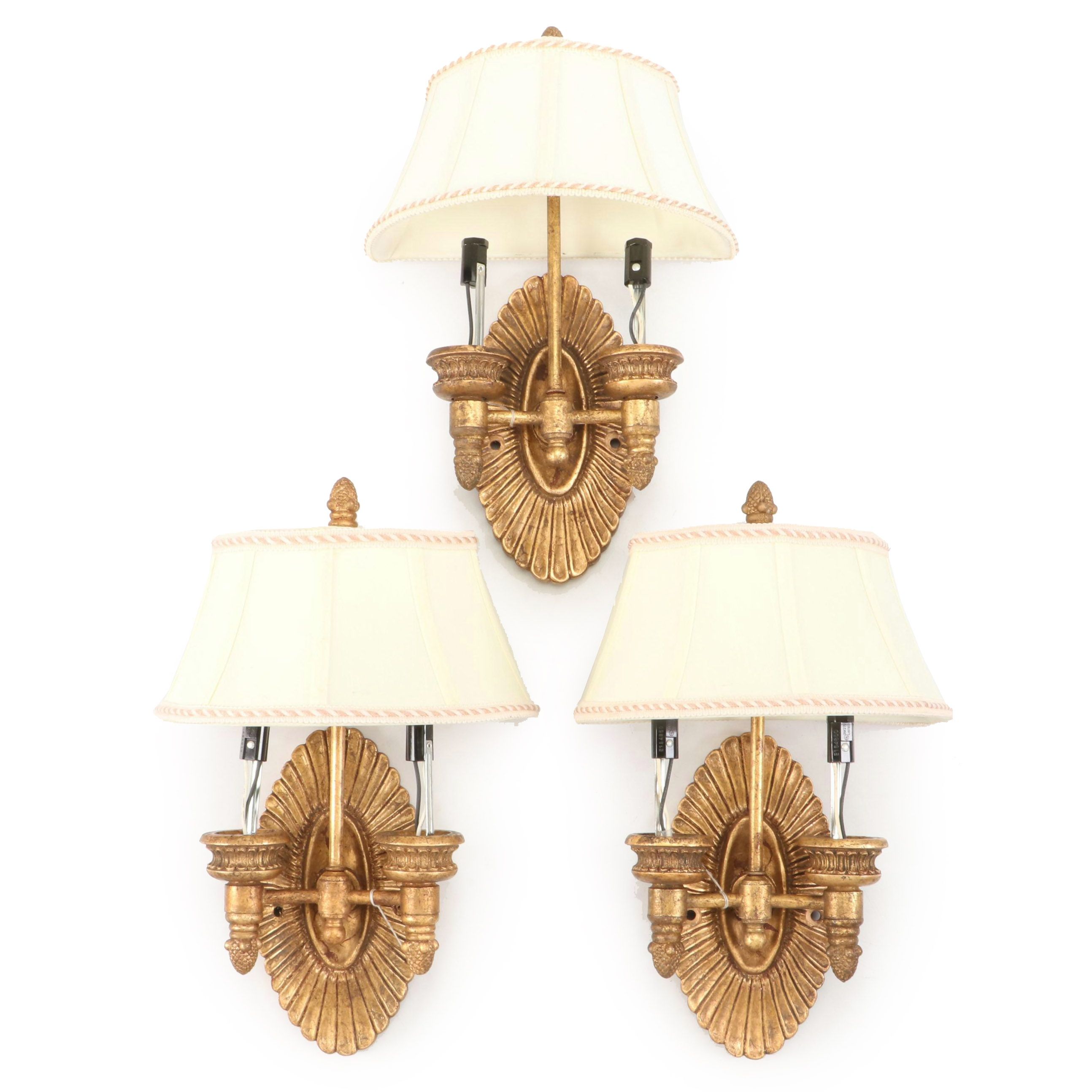 Murray Feiss Empire Style Double-Arm Wall Candle Sconce Lights with Shades