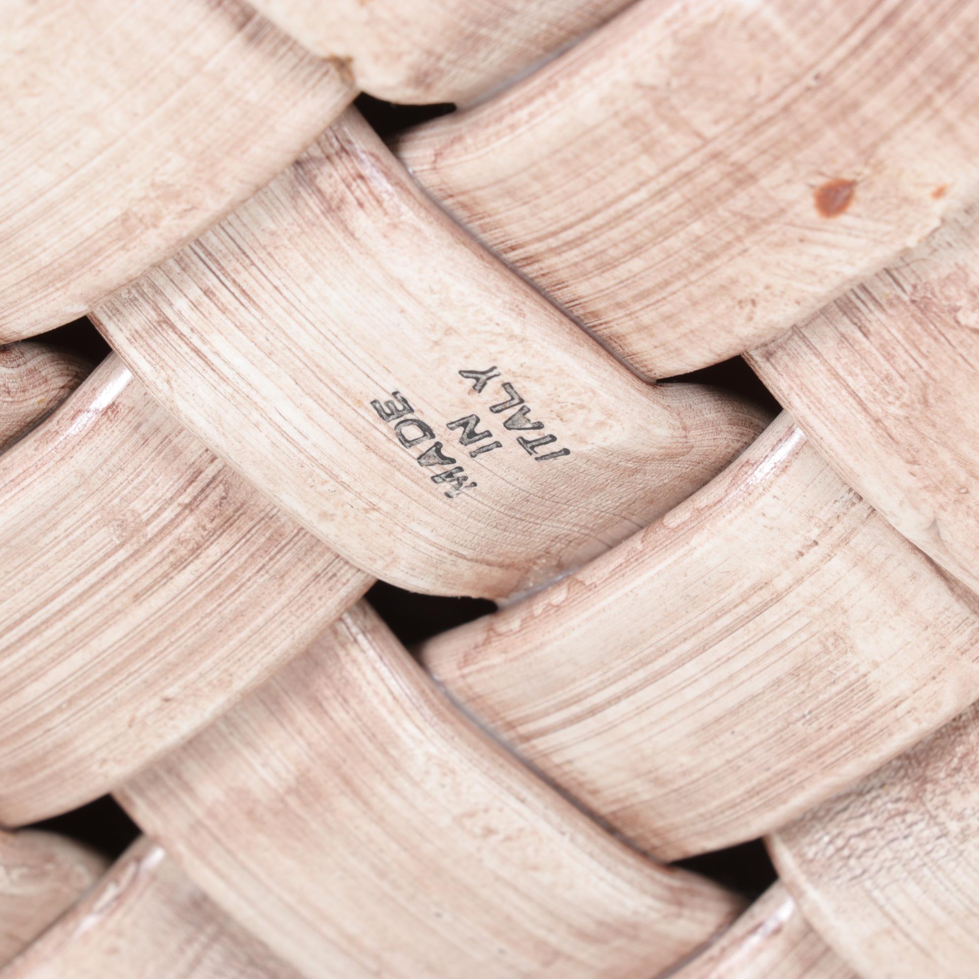 Italian Ceramic Hand-Painted Basket of Apples