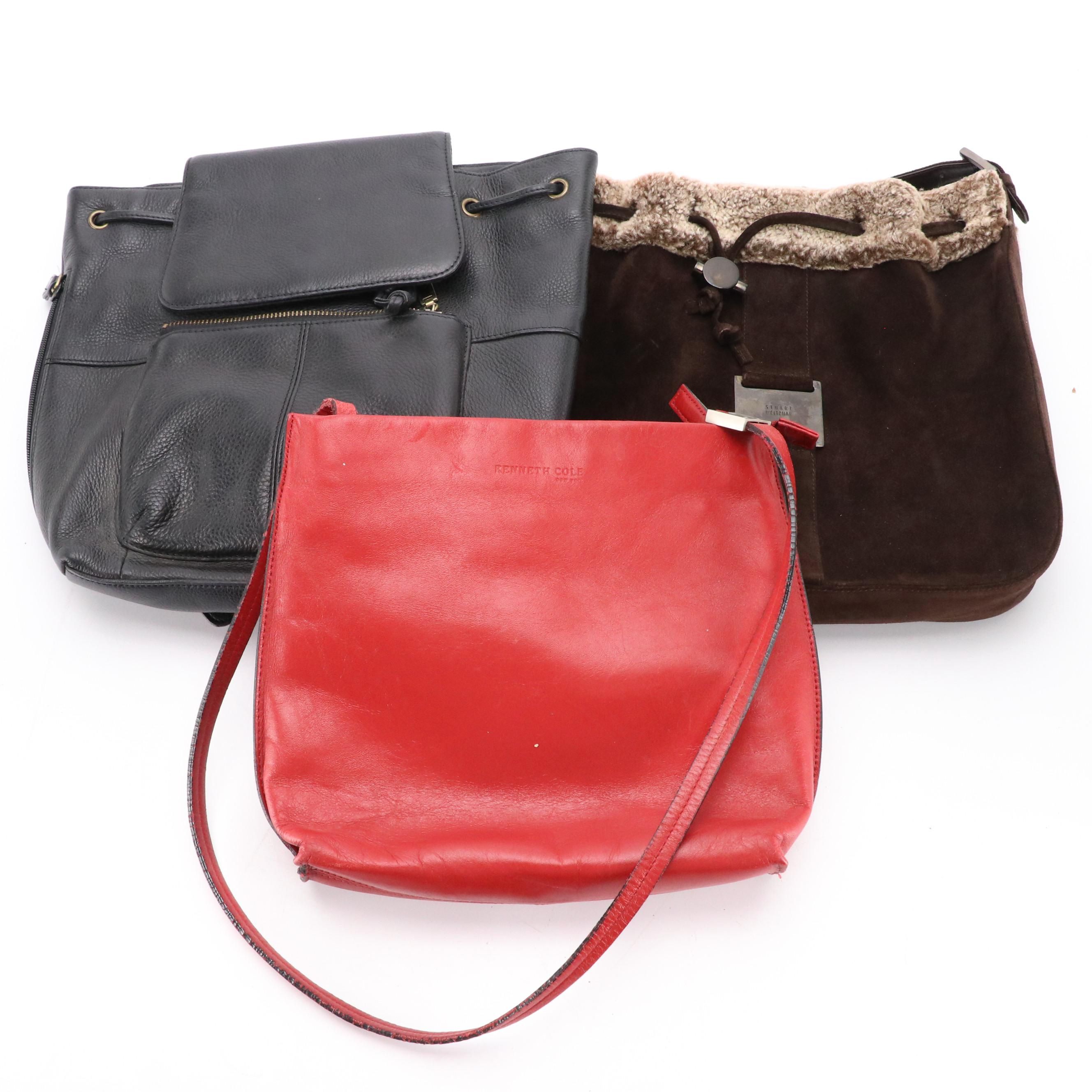 Stuart Weitzman Shearling (NWT) & Kenneth Cole Shoulder Bags with Other Backpack