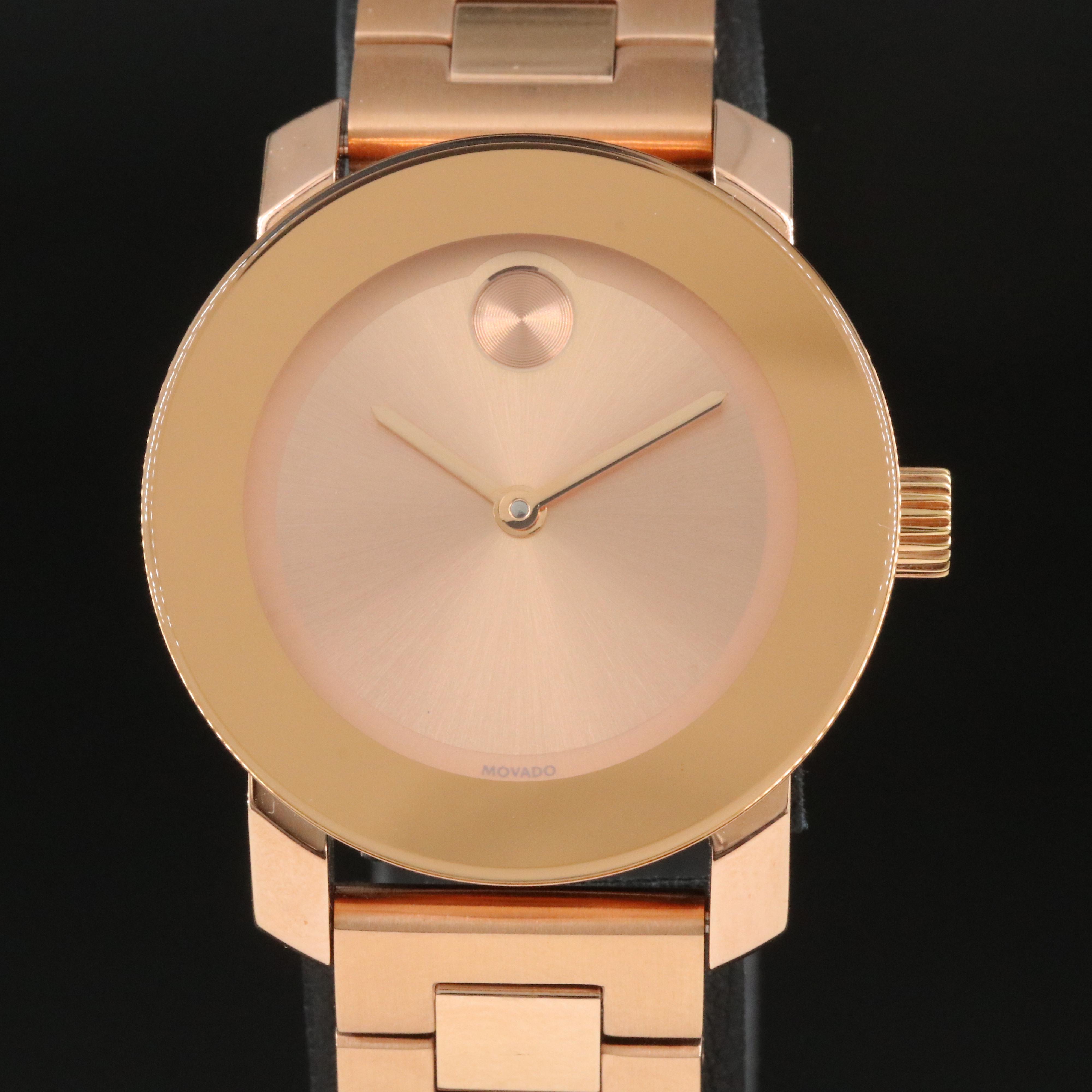 Movado Bold Mini Rose-Tone Stainless Steel Quartz Watch