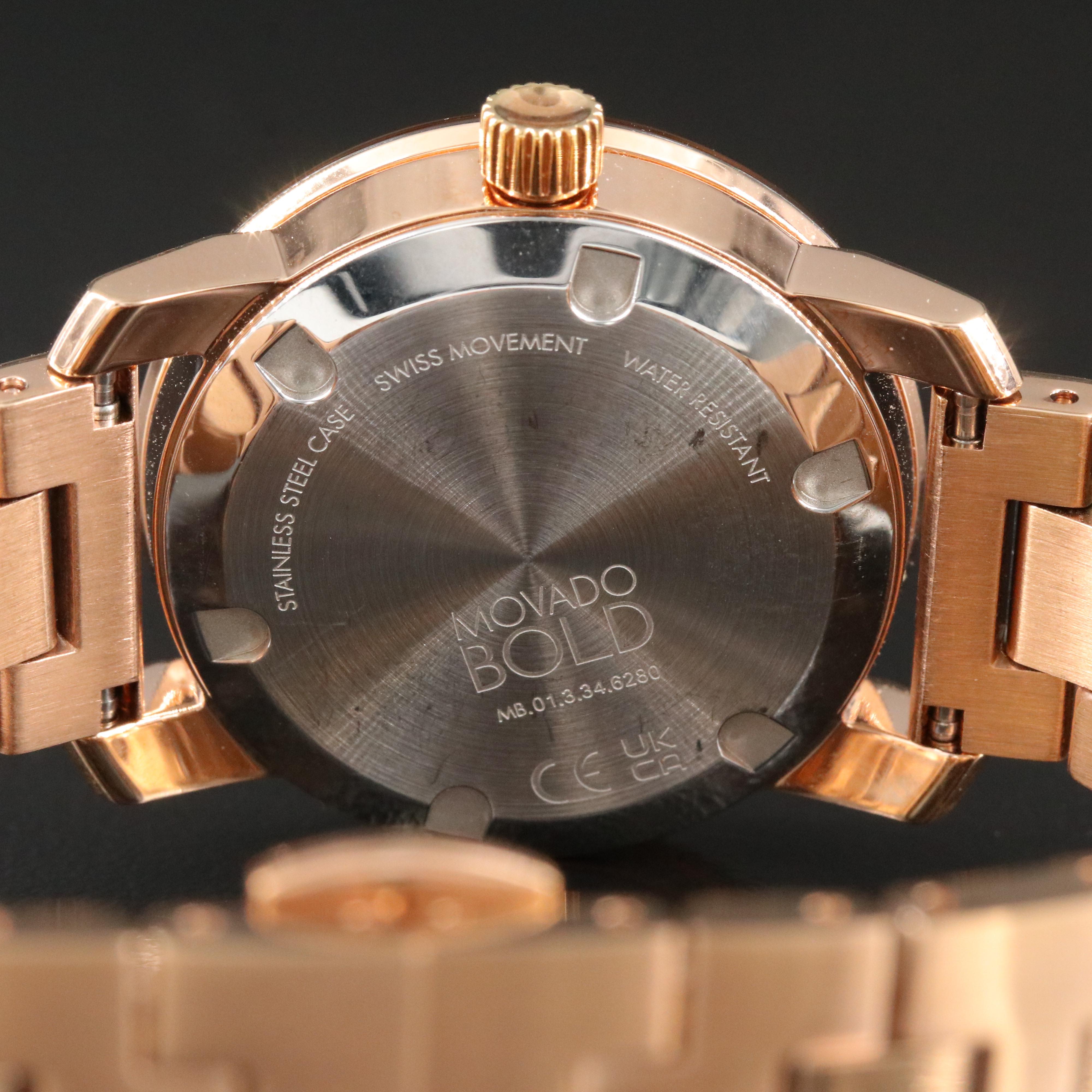 Movado Bold Mini Rose-Tone Stainless Steel Quartz Watch