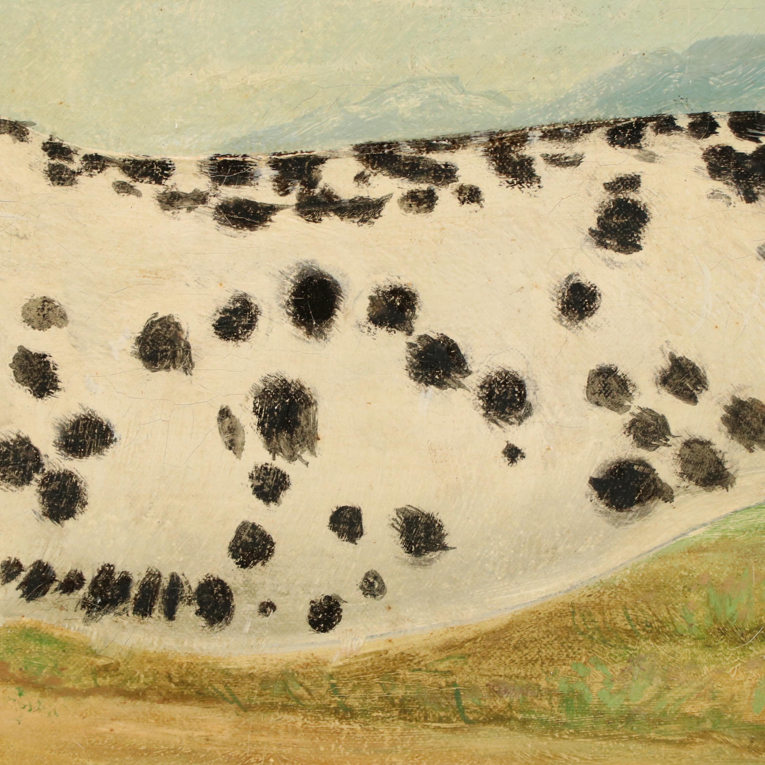 Dog Portrait Oil Painting of Dalmatian, Mid-20th Century