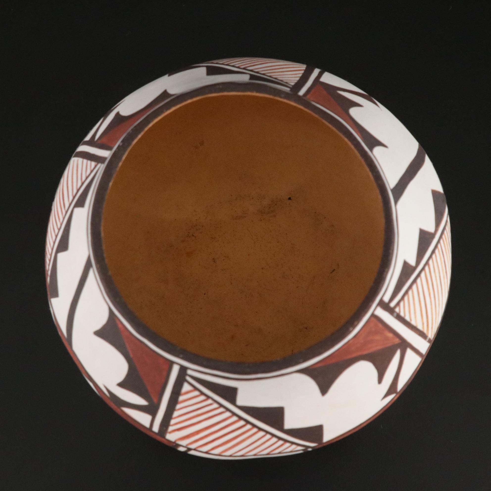 Native American Hand-Painted Southwestern Pottery Bowls and Pendant